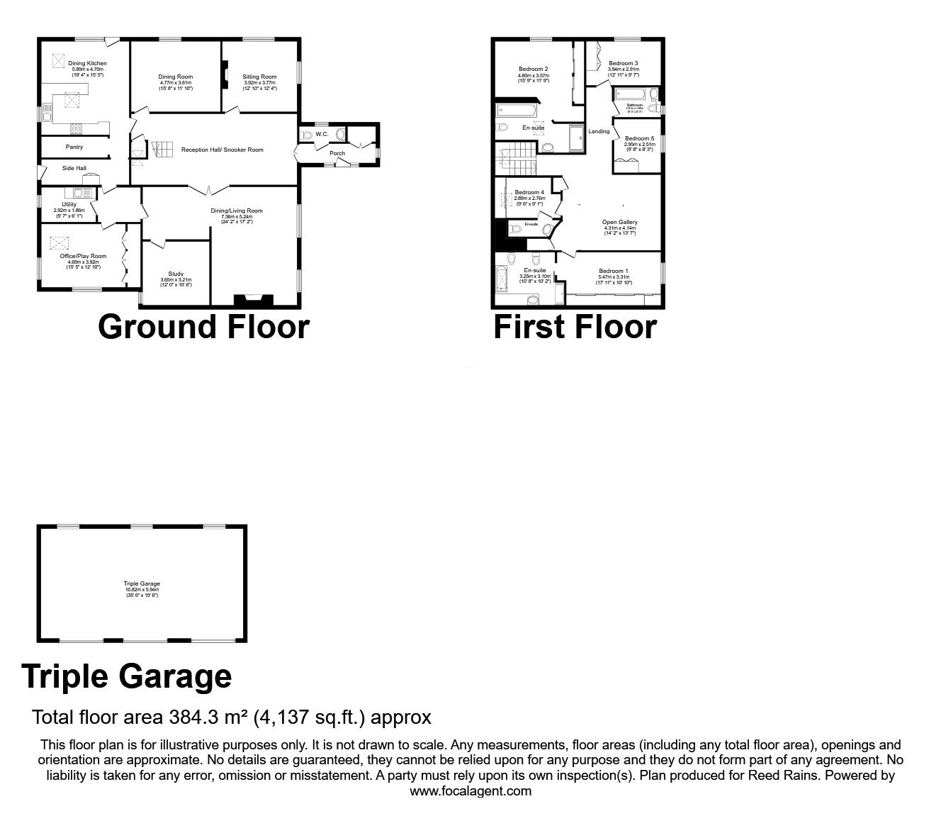 Floorplan of 5 bedroom Detached House for sale, Dawbers Lane, Euxton, Lancashire, PR7