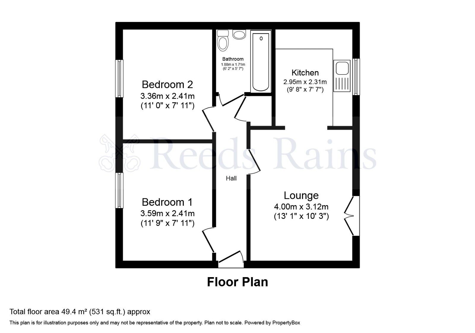 Floorplan of 2 bedroom  Flat for sale, Hendon Court, Buckshaw Village, Lancashire, PR7