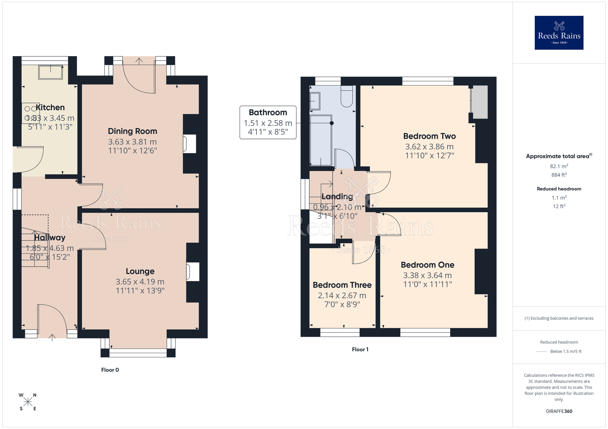 Floorplan of 3 bedroom Semi Detached House for sale, Ribblesdale Place, Chorley, Lancashire, PR7