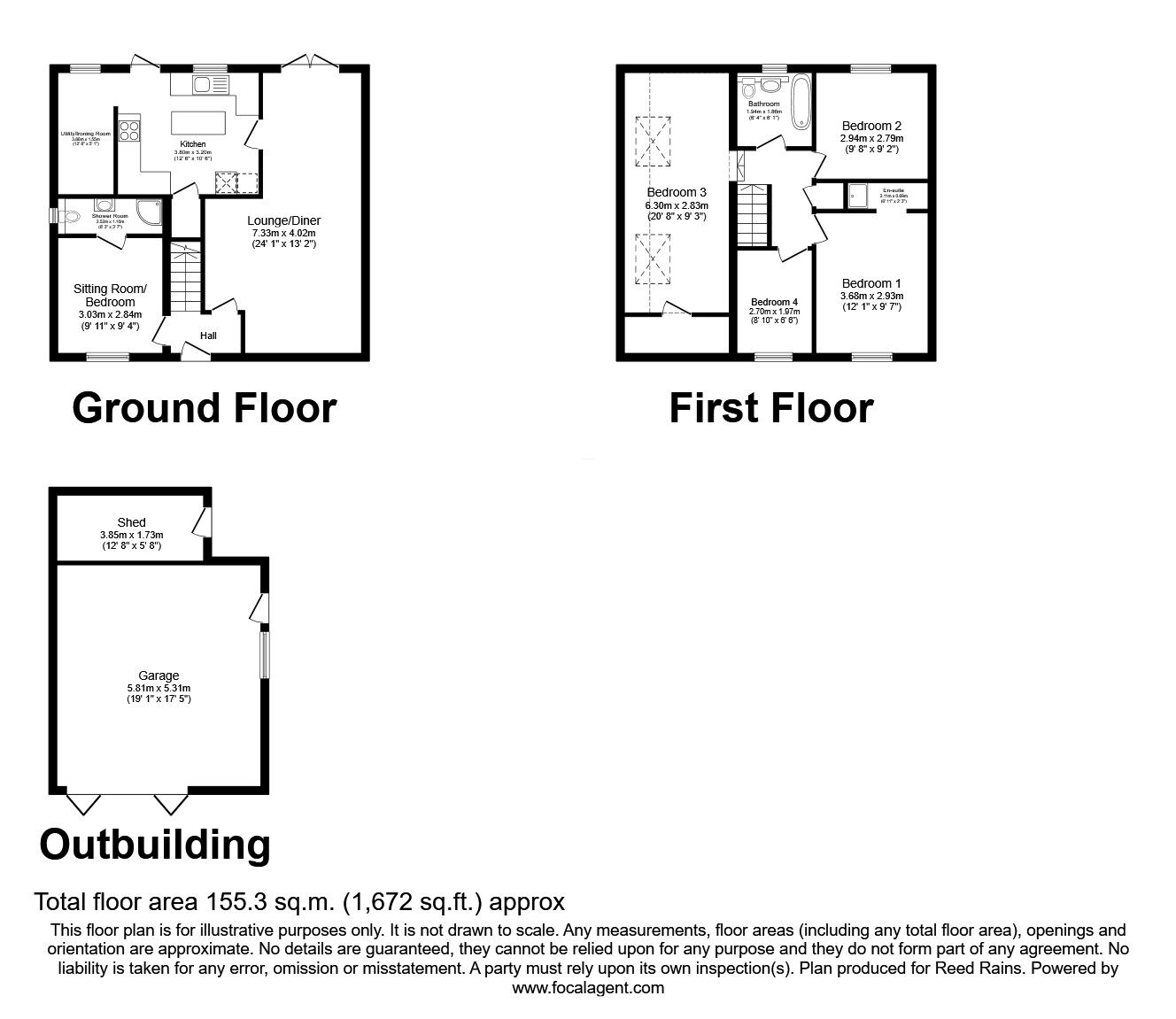 Floorplan of 4 bedroom Detached House for sale, Whernside Way, Leyland, Lancashire, PR25