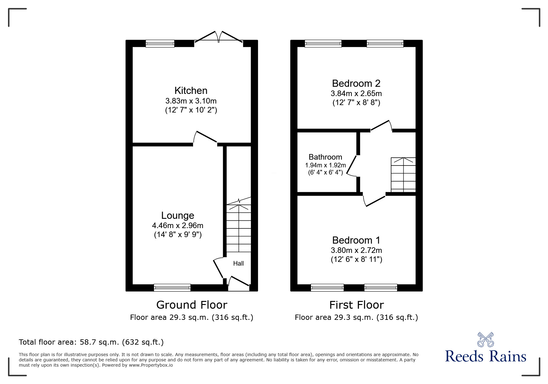 Floorplan of 2 bedroom Mid Terrace House to rent, Petunia Close, Leyland, Lancashire, PR25