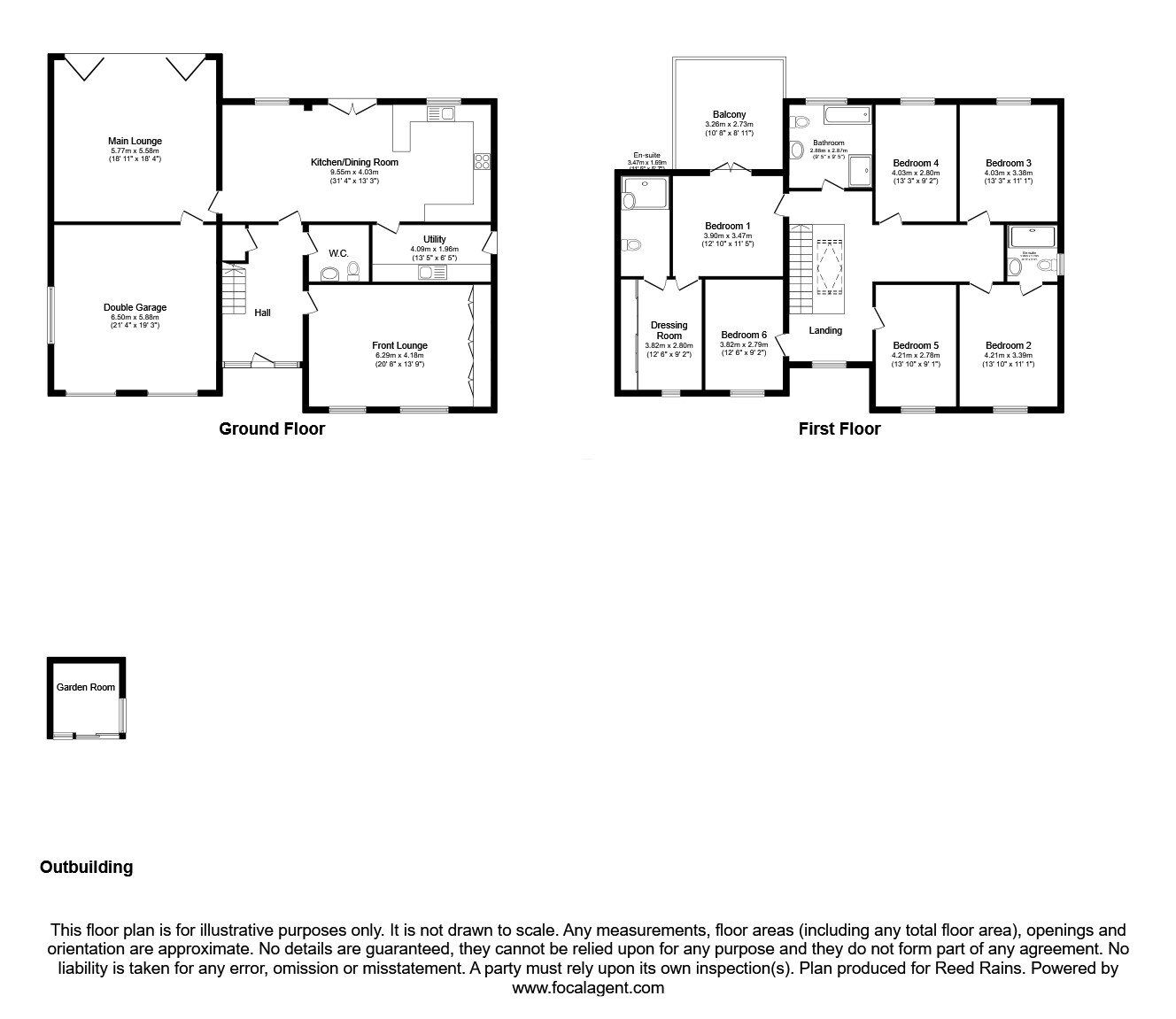 Floorplan of 6 bedroom Detached House for sale, Park Avenue, Euxton, Lancashire, PR7