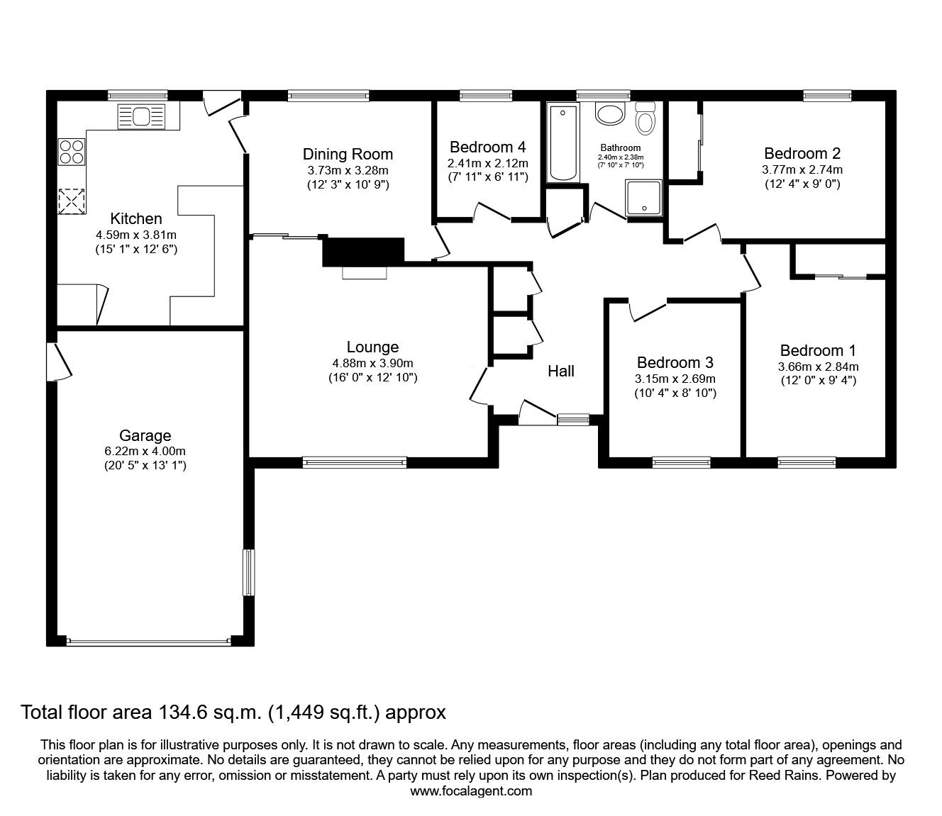 Floorplan of 4 bedroom Detached Bungalow for sale, Lyndale Close, Leyland, Lancashire, PR25