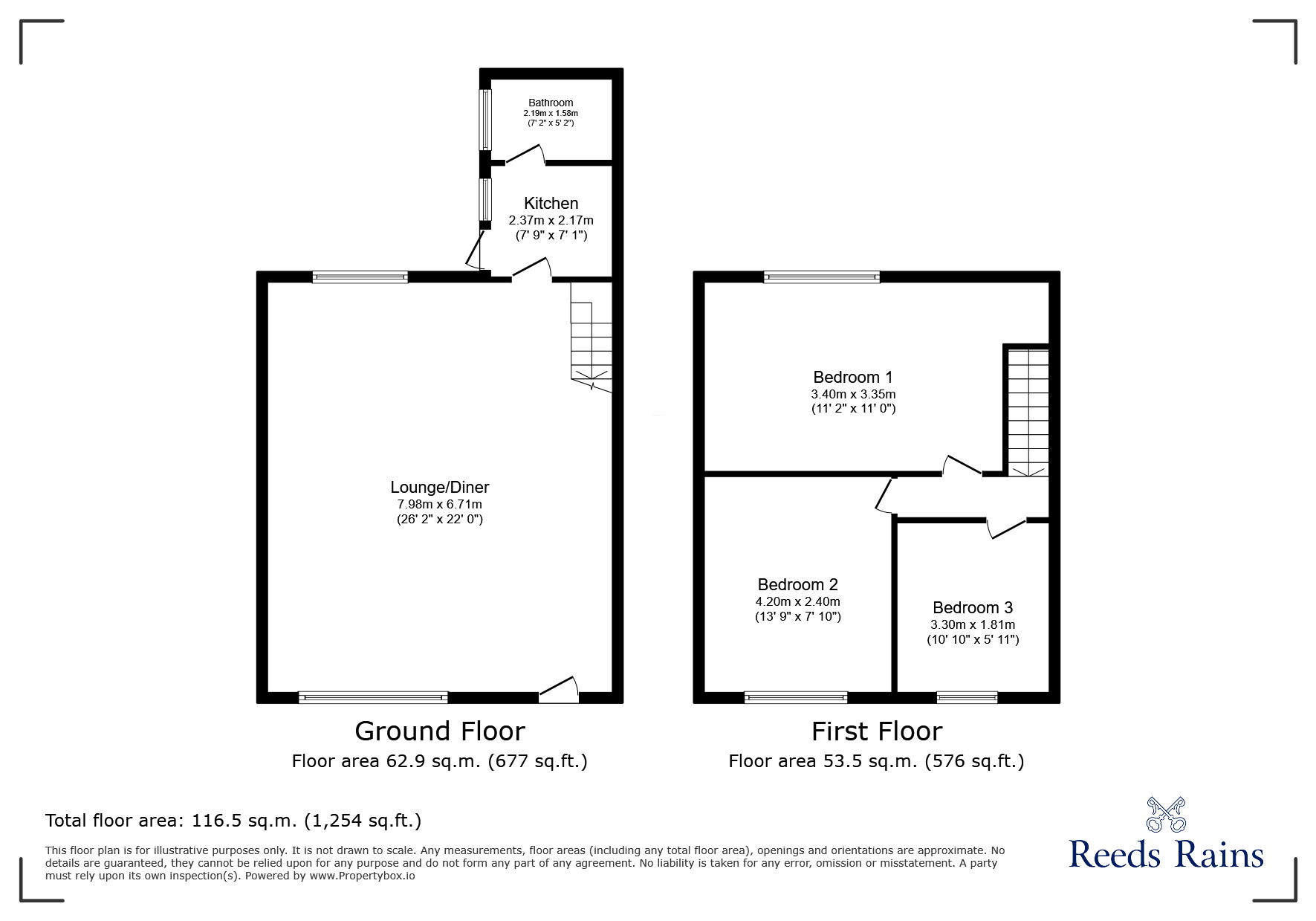 Floorplan of 3 bedroom Mid Terrace House to rent, Vicarage Street, Chorley, Lancashire, PR6