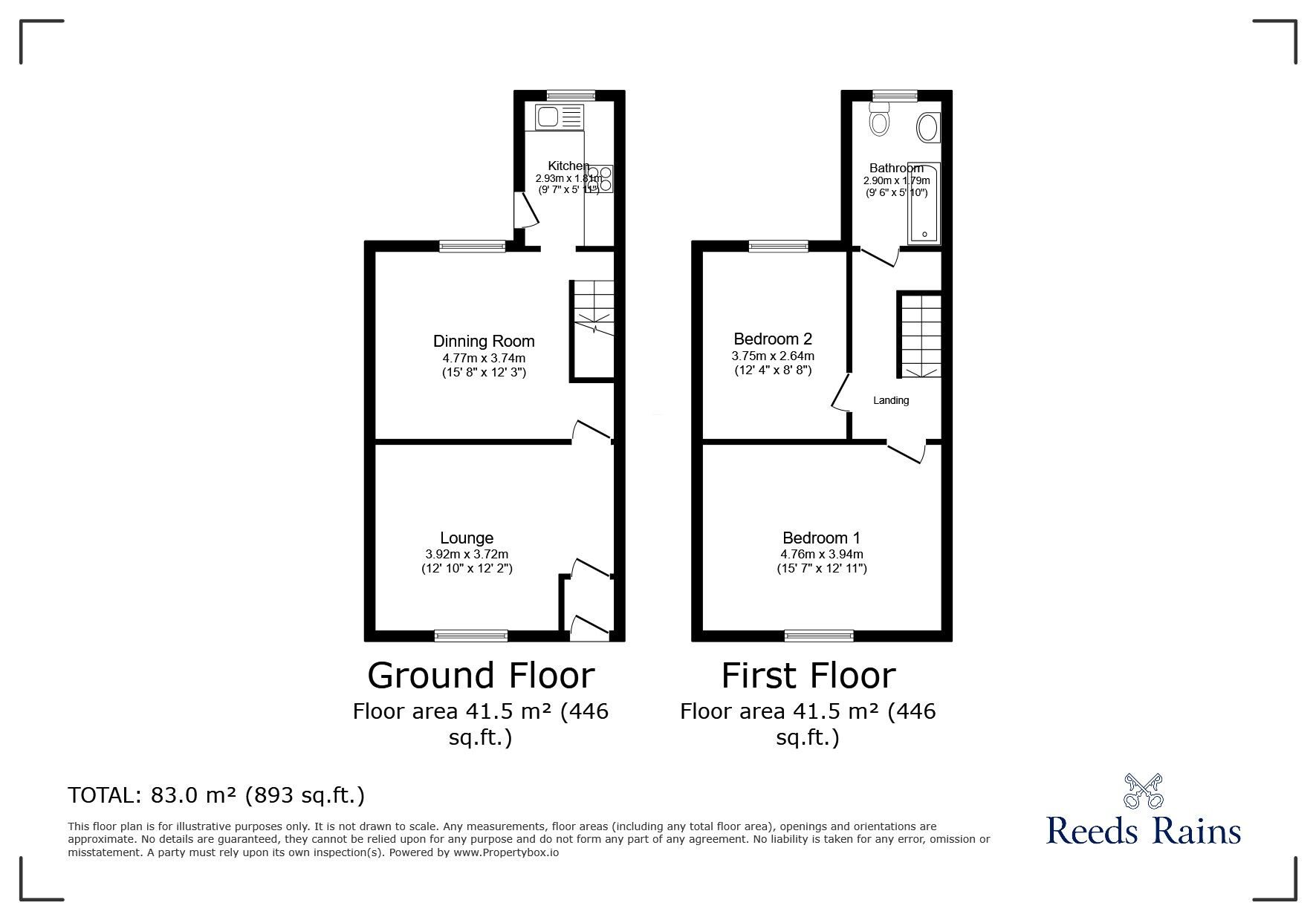 Floorplan of 2 bedroom Mid Terrace House for sale, Beaconsfield Terrace, Chorley, Lancashire, PR6