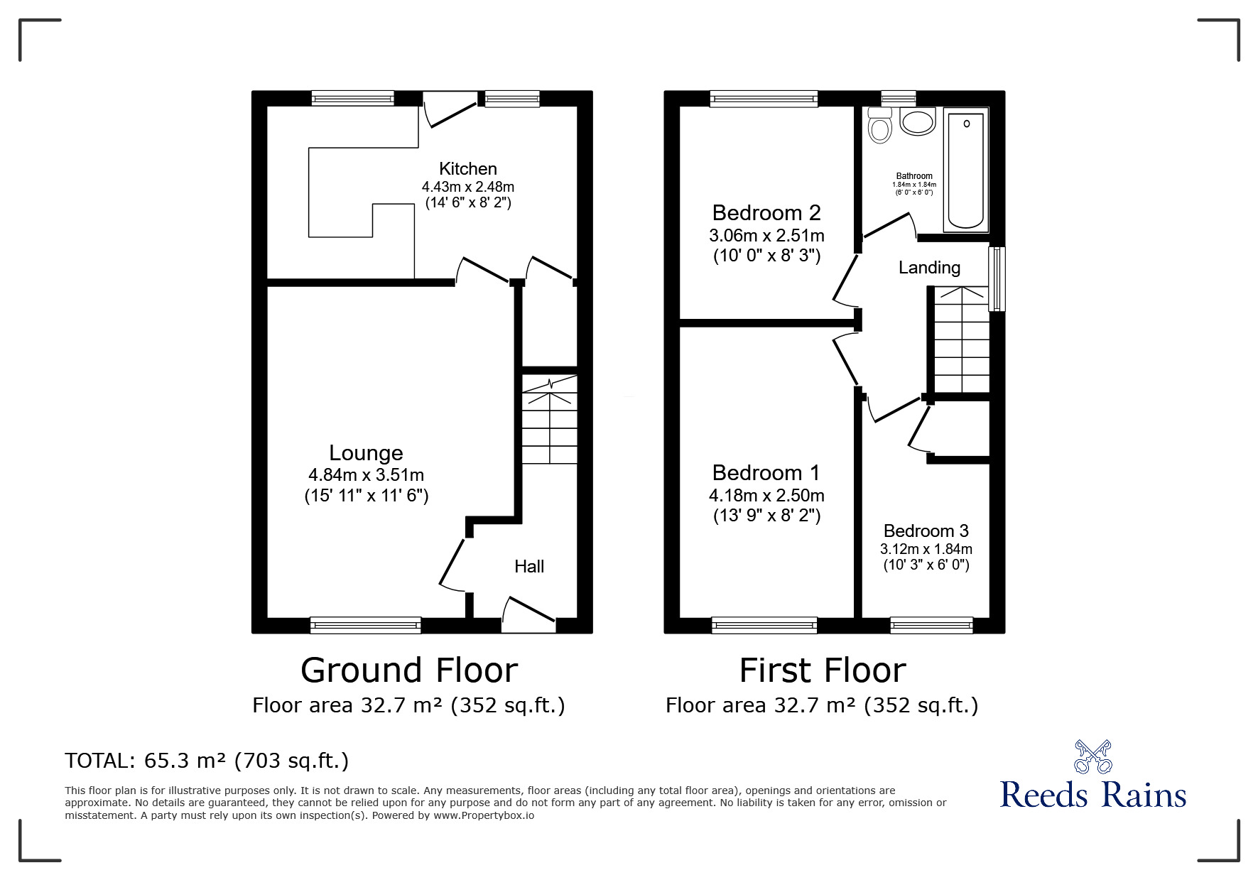 Floorplan of 3 bedroom Semi Detached House for sale, Ashurst Road, Leyland, Lancashire, PR25
