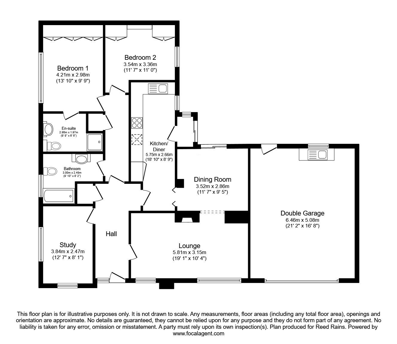 Floorplan of 3 bedroom Detached Bungalow for sale, Long Copse, Chorley, Lancashire, PR7
