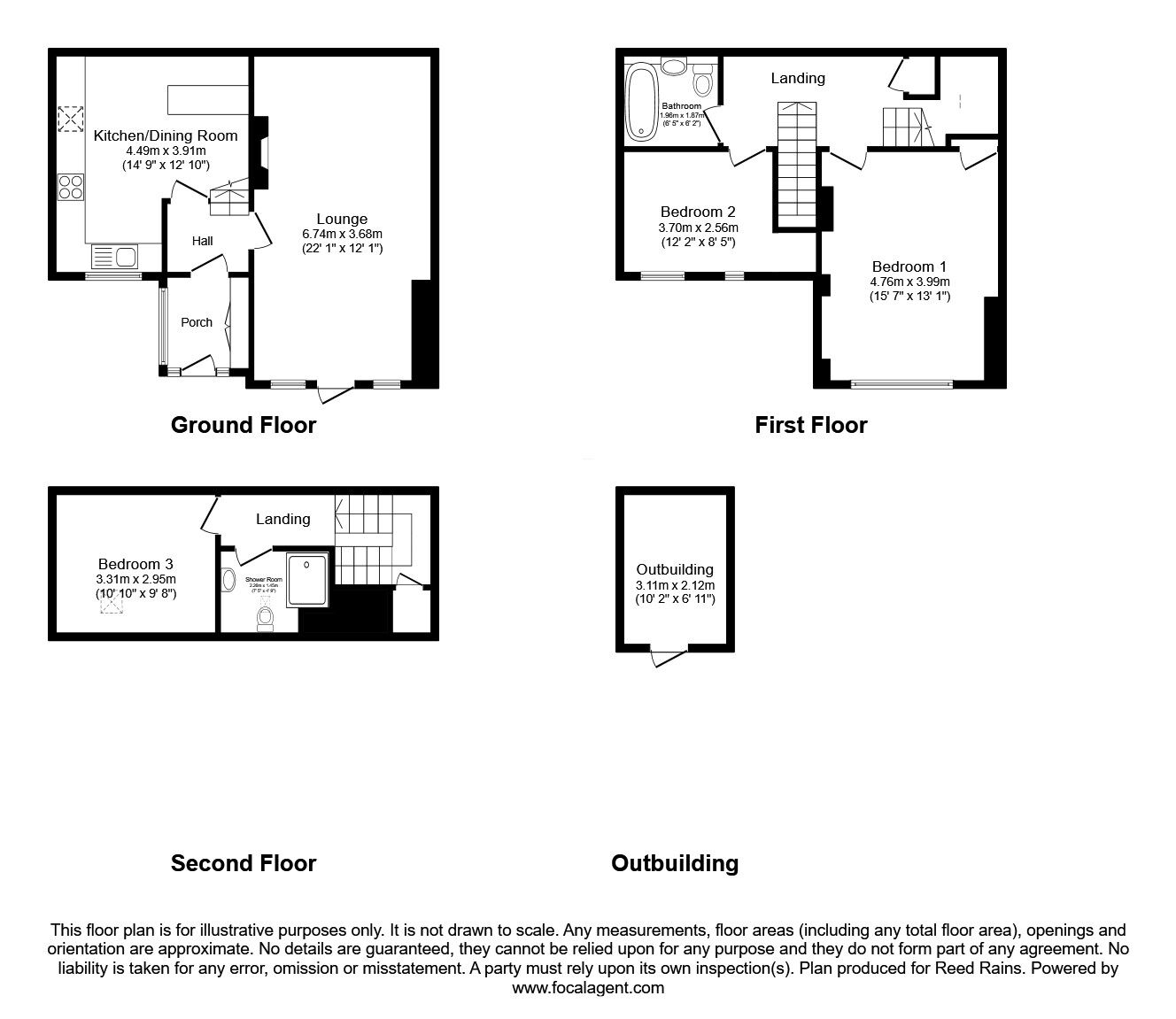 Floorplan of 3 bedroom Semi Detached House for sale, Euxton Hall Mews, Euxton, Lancashire, PR7