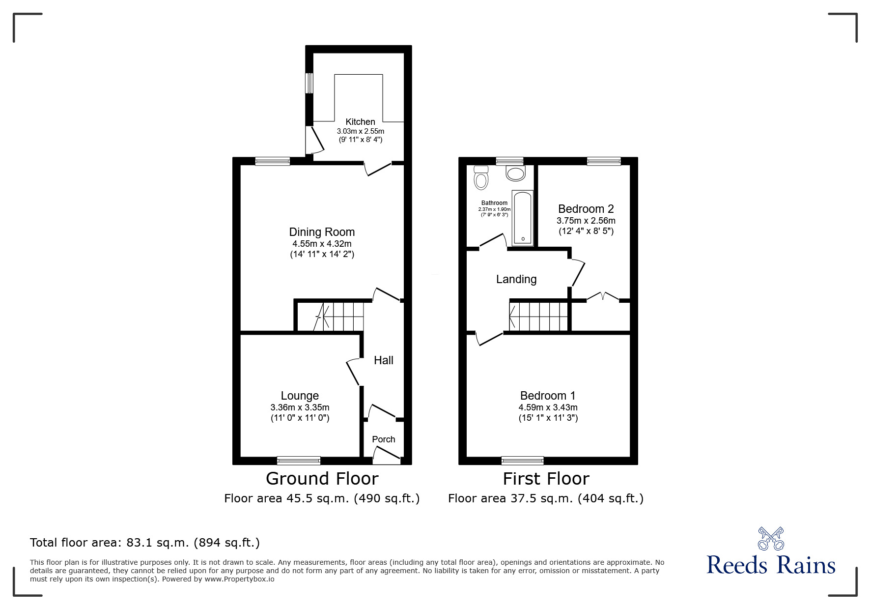 Floorplan of 2 bedroom Mid Terrace House for sale, Bolton Road, Anderton, Lancashire, PR6