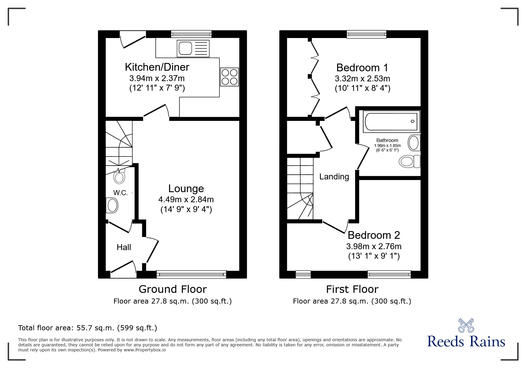 Floorplan of 2 bedroom Mid Terrace House for sale, Lytham Court, Euxton, Lancashire, PR7