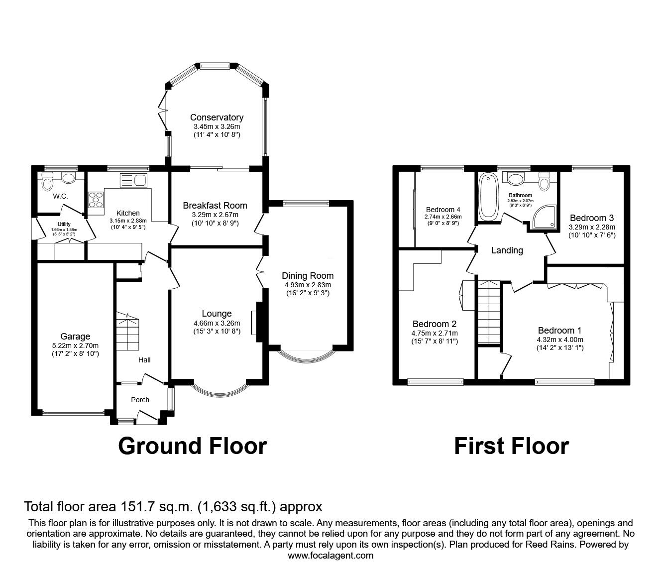 Floorplan of 4 bedroom Detached House for sale, Judeland, Chorley, Lancashire, PR7