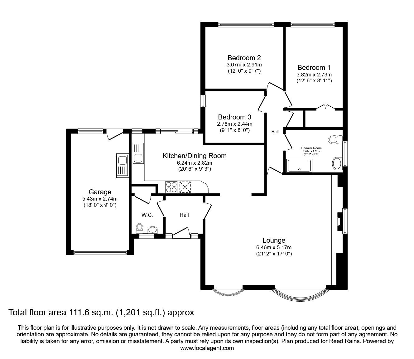 Floorplan of 3 bedroom Detached Bungalow for sale, Dalehead Road, Leyland, Lancashire, PR25