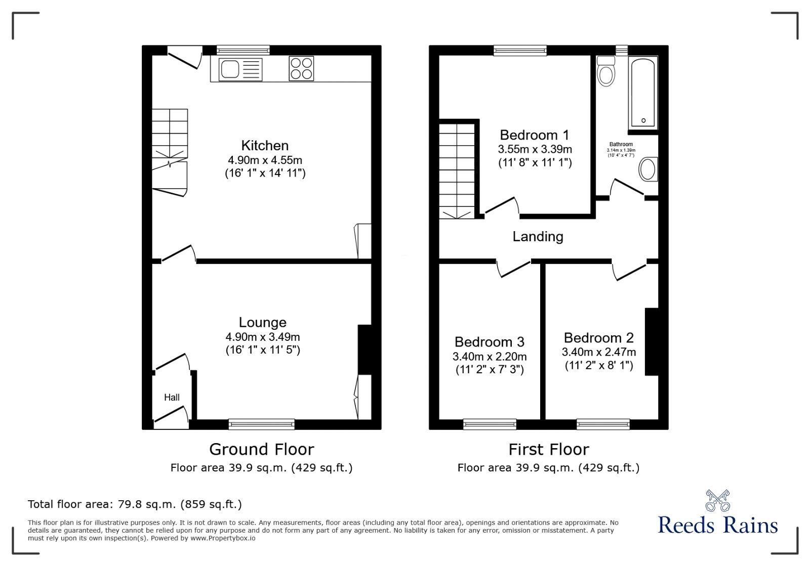 Floorplan of 3 bedroom Mid Terrace House for sale, Victoria Terrace, Chorley, Lancashire, PR6