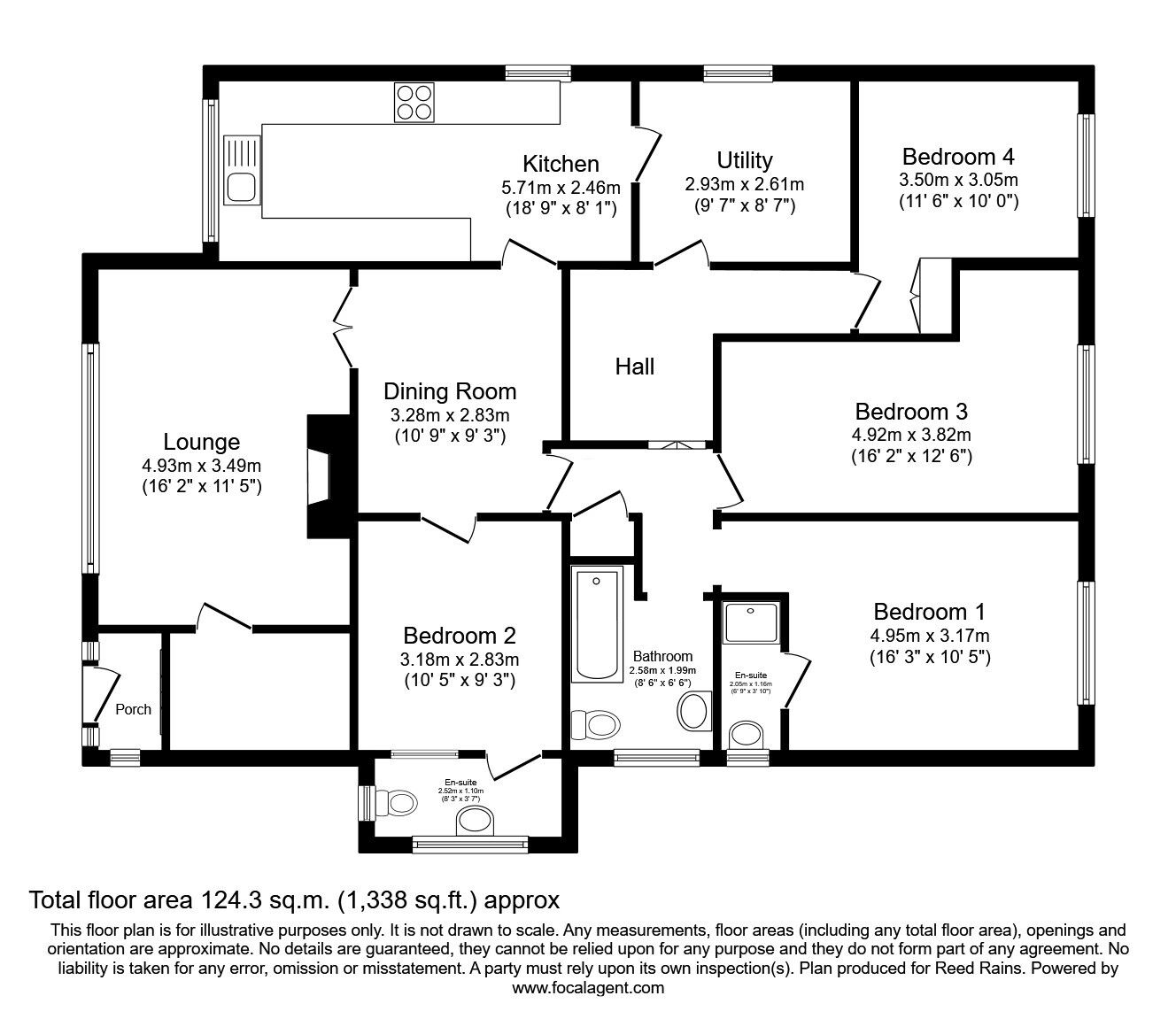 Floorplan of 4 bedroom Detached Bungalow for sale, Sutton Lane, Adlington, Lancashire, PR6