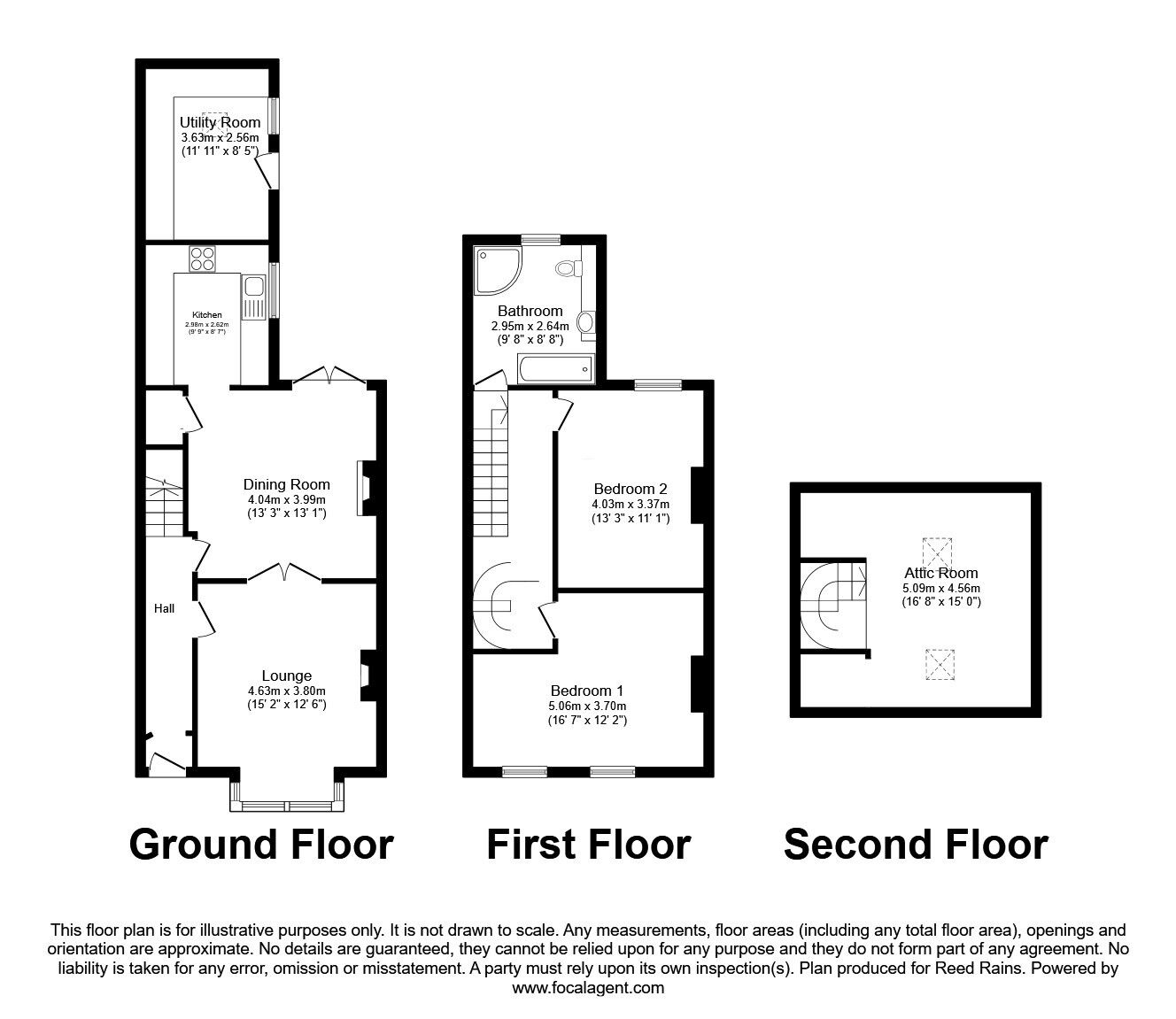 Floorplan of 3 bedroom Semi Detached House for sale, Blackburn Road, Heapey, Lancashire, PR6