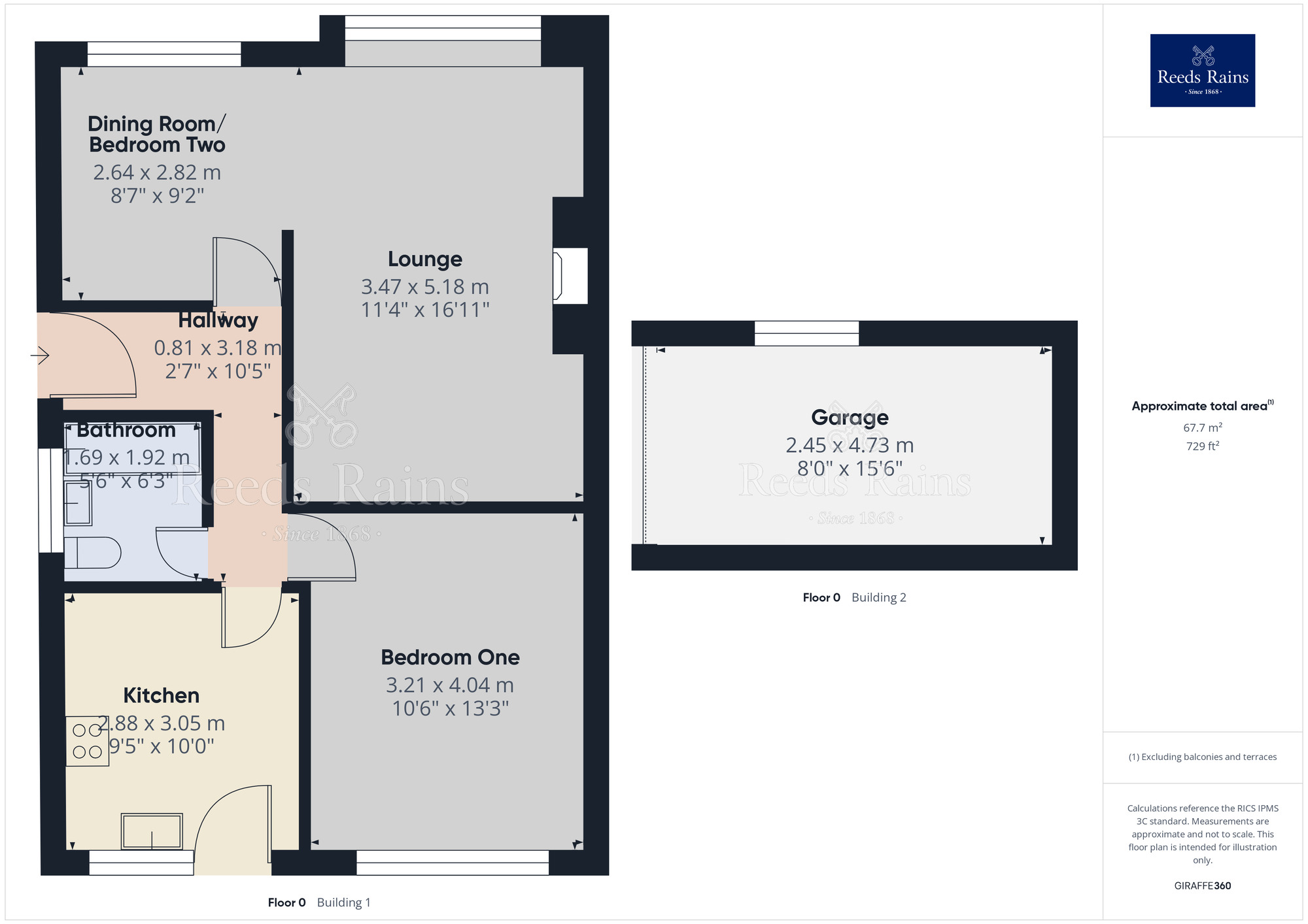 Floorplan of 1 bedroom Semi Detached Bungalow for sale, Alma Drive, Charnock Richard, Lancashire, PR7