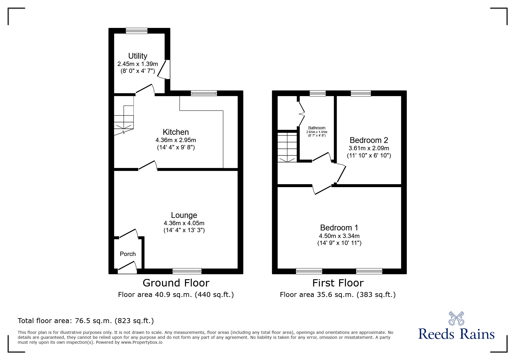 Floorplan of 2 bedroom Mid Terrace House to rent, Blackstone Road, Chorley, Lancashire, PR6