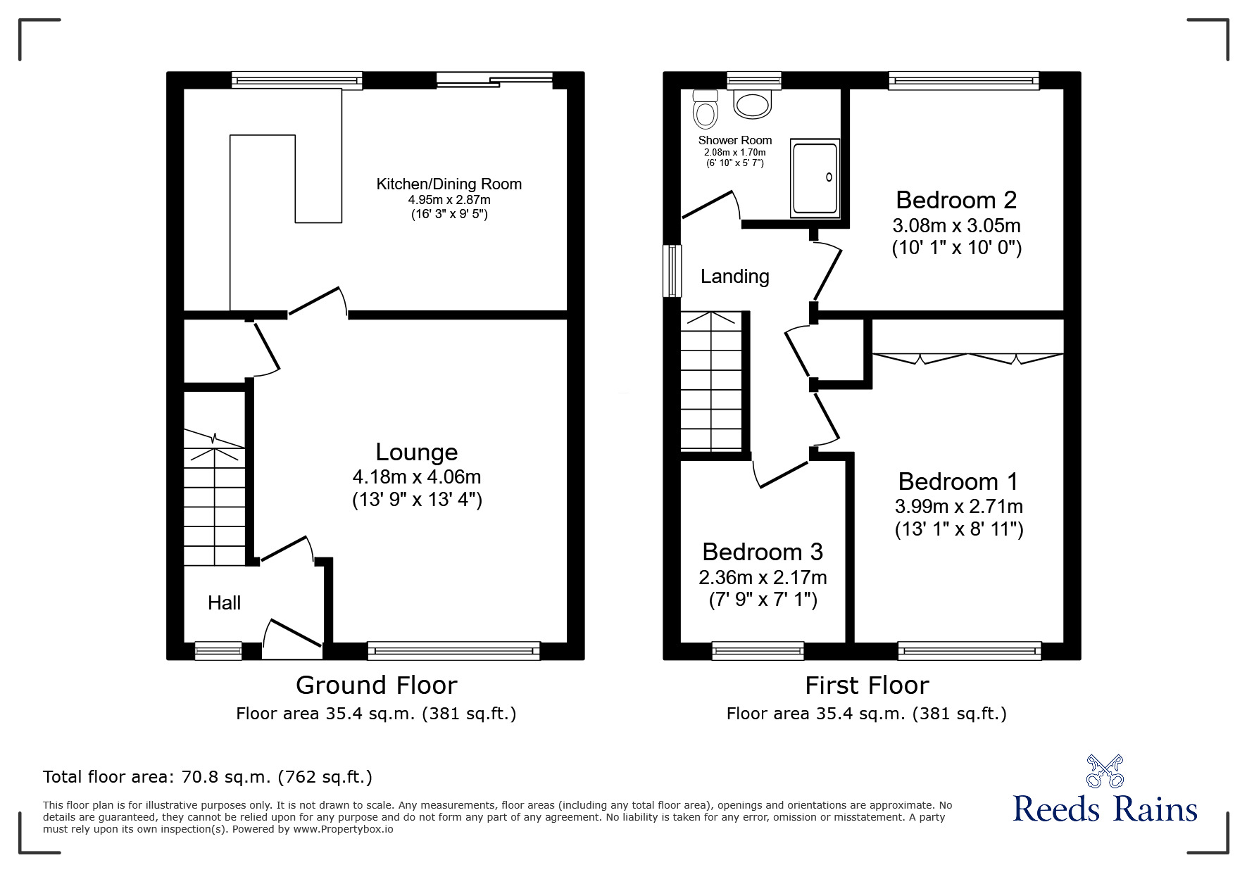 Floorplan of 3 bedroom Semi Detached House for sale, Moor Road, Chorley, Lancashire, PR7