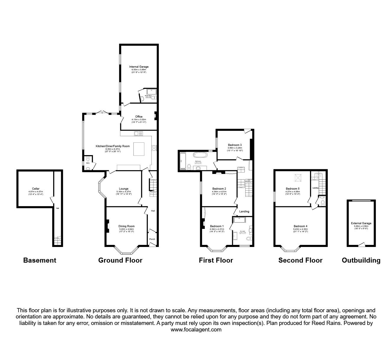 Floorplan of 5 bedroom Semi Detached House for sale, Southport Road, Chorley, Lancashire, PR7