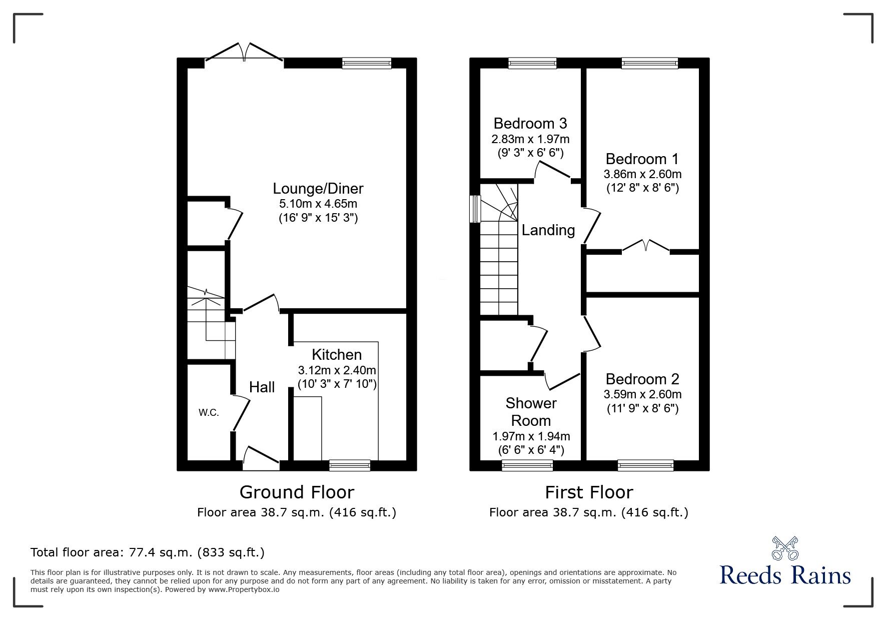 Floorplan of 3 bedroom Semi Detached House for sale, The Elms, Clayton-le-Woods, Lancashire, PR6
