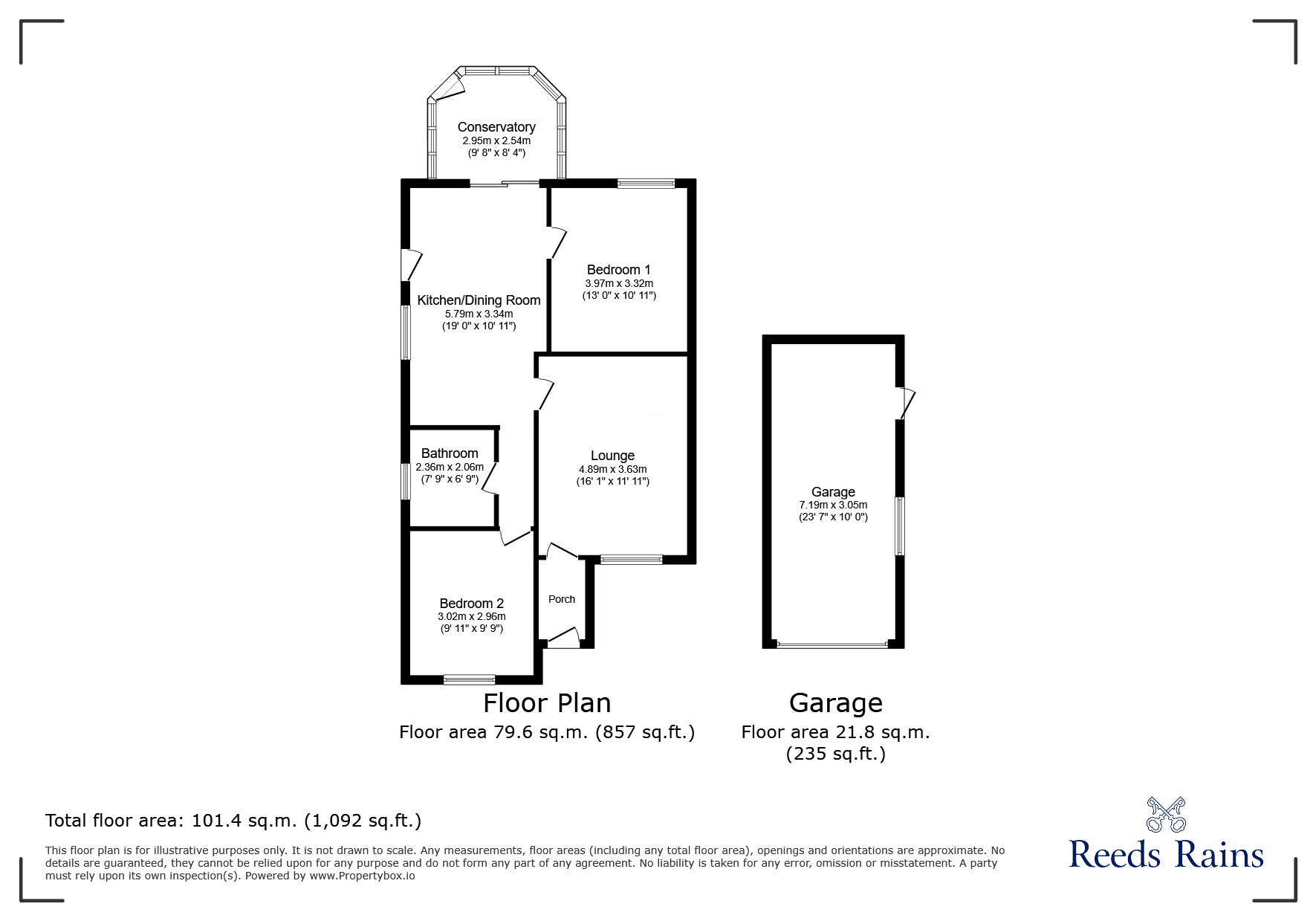 Floorplan of 2 bedroom Semi Detached Bungalow for sale, Abbey Grove, Adlington, Lancashire, PR6
