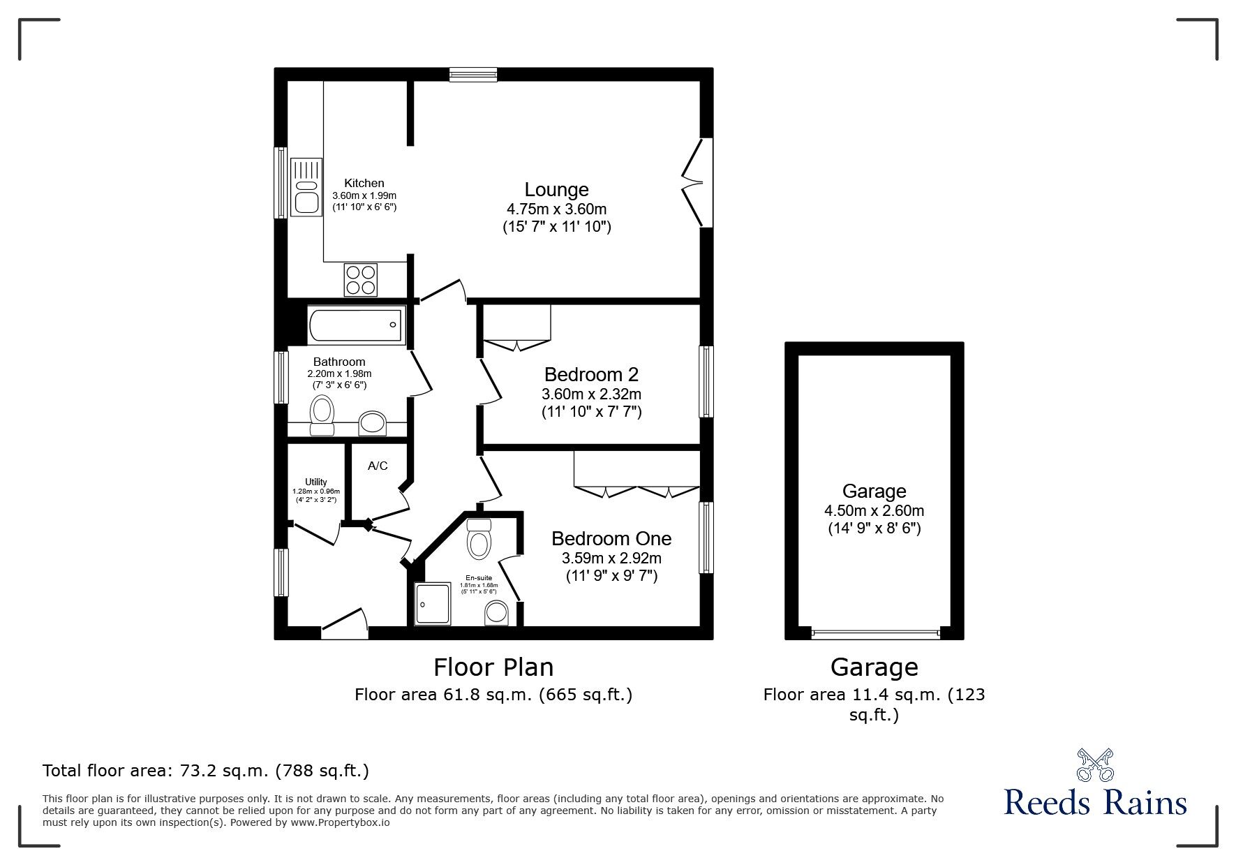 Floorplan of 2 bedroom  Flat for sale, Walletts Wood Court, Chorley, Lancashire, PR7