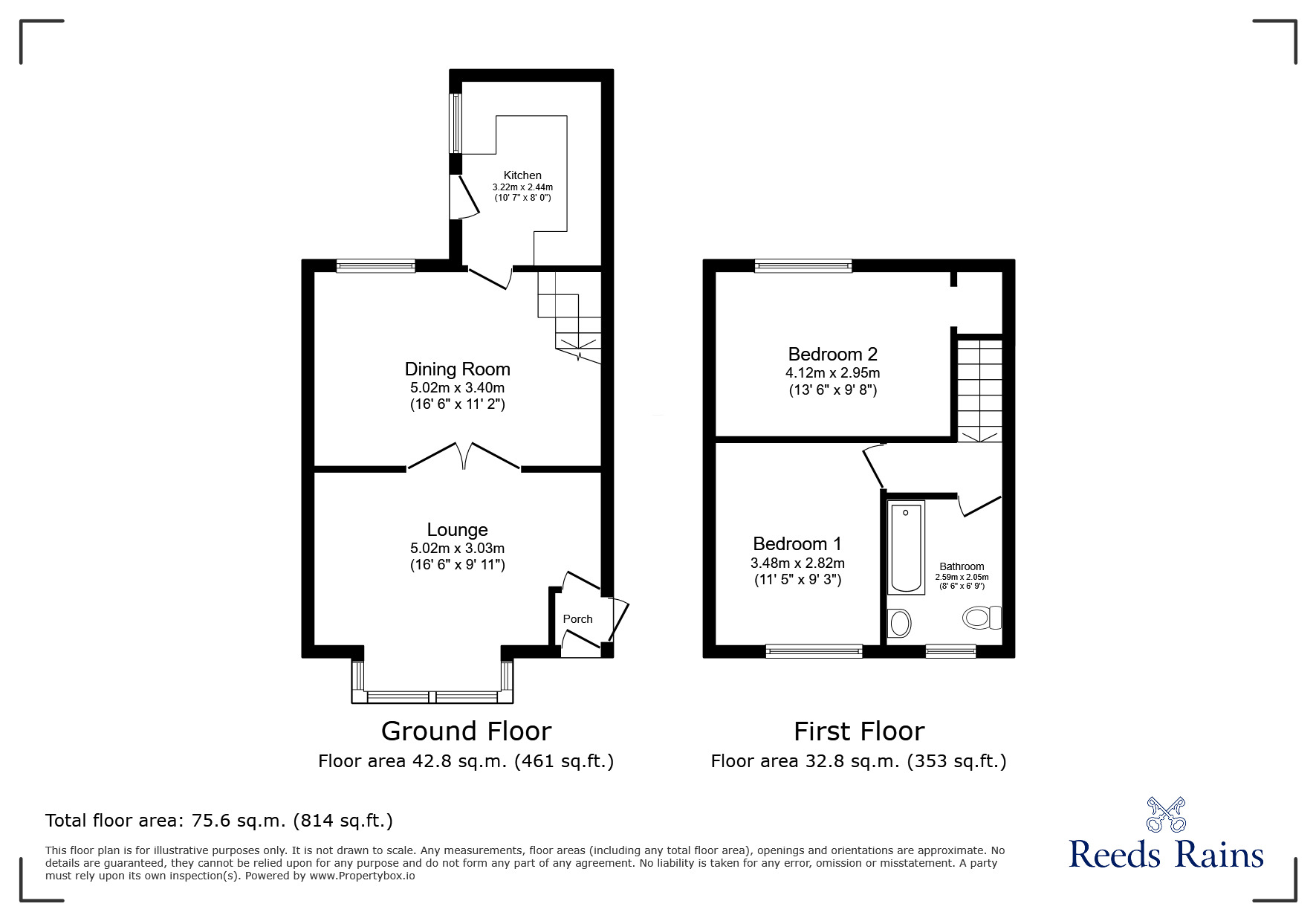 Floorplan of 2 bedroom End Terrace House for sale, Westwell Road, Chorley, Lancashire, PR6