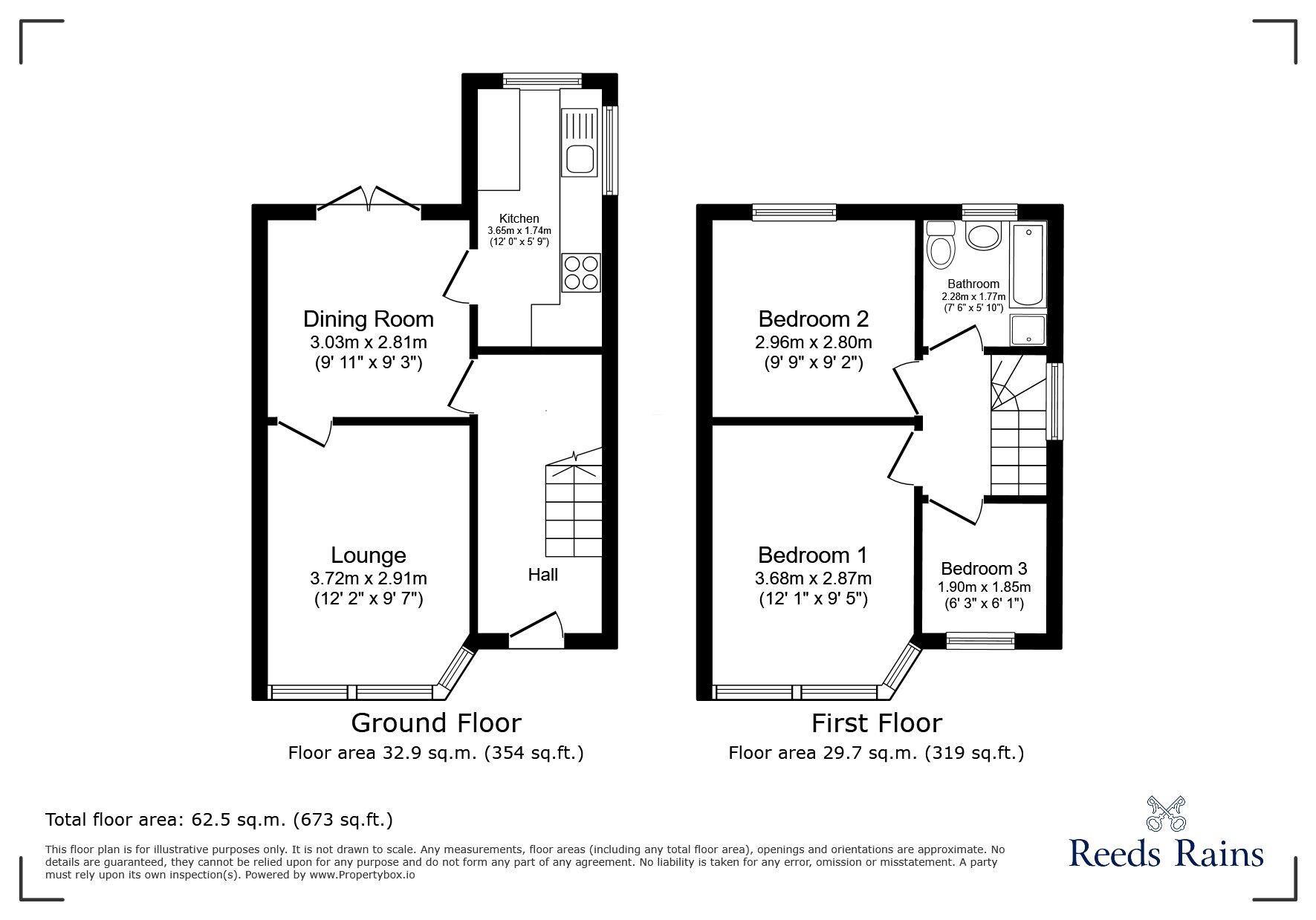 Floorplan of 3 bedroom End Terrace House for sale, Fosterfield Place, Chorley, Lancashire, PR6