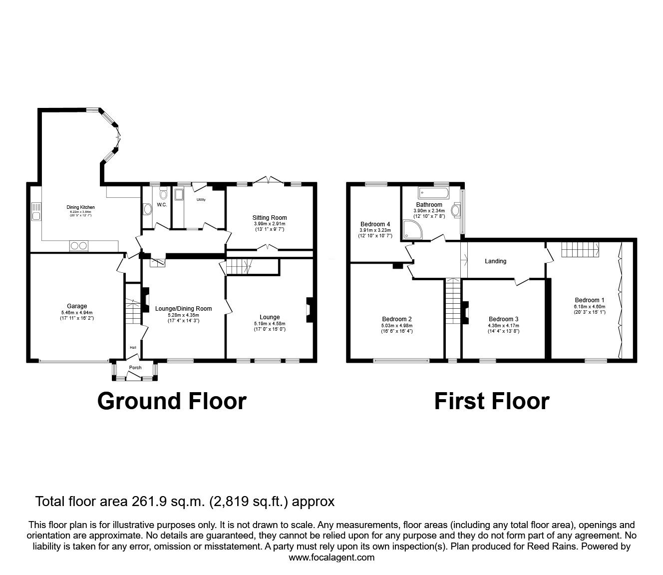 Floorplan of 4 bedroom Mid Terrace House for sale, Top O'The Lane, Brindle, Lancashire, PR6