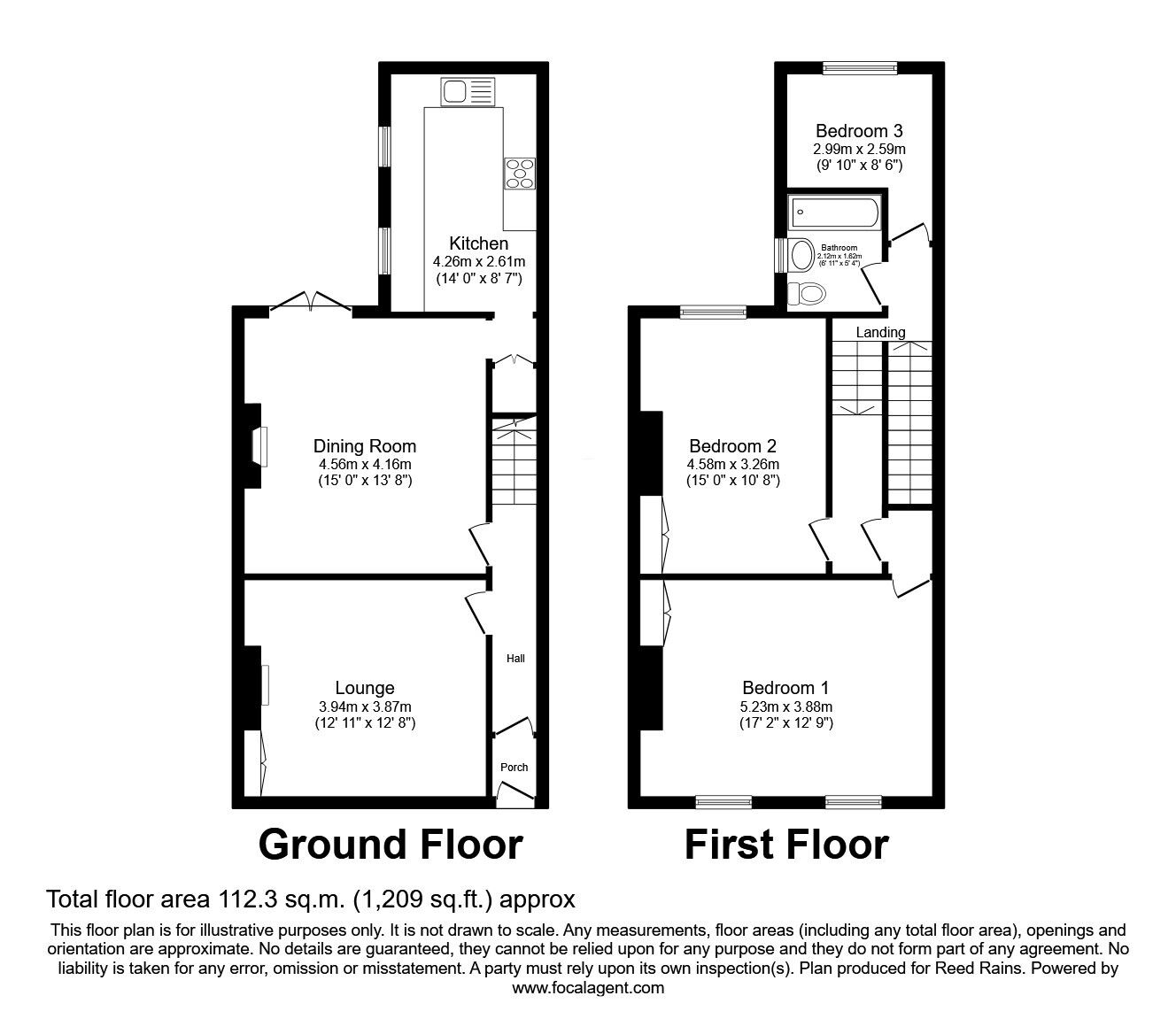 Floorplan of 3 bedroom Mid Terrace House for sale, Deighton Avenue, Leyland, Lancashire, PR25