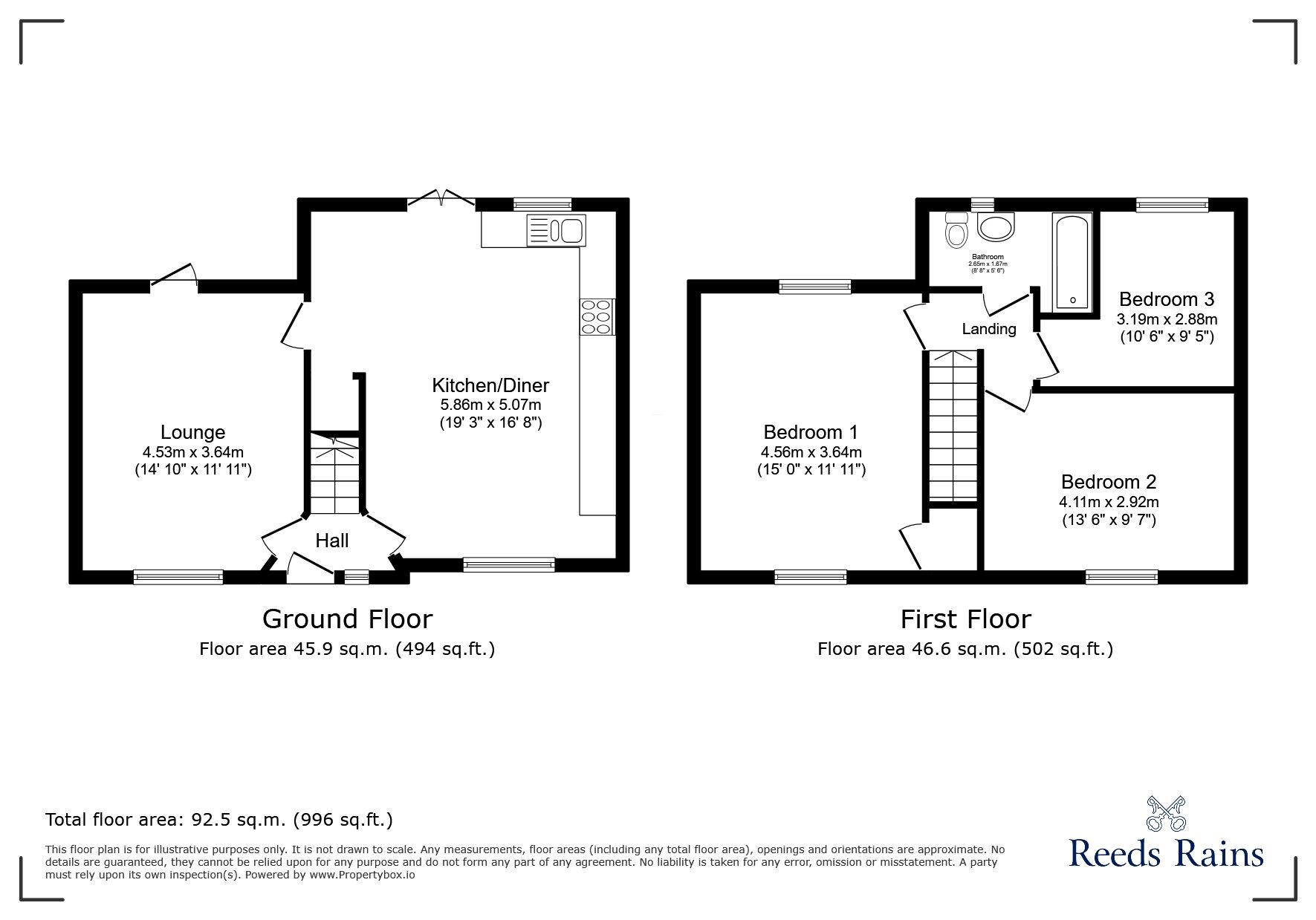 Floorplan of 3 bedroom Semi Detached House for sale, Pall Mall, Chorley, Lancashire, PR7