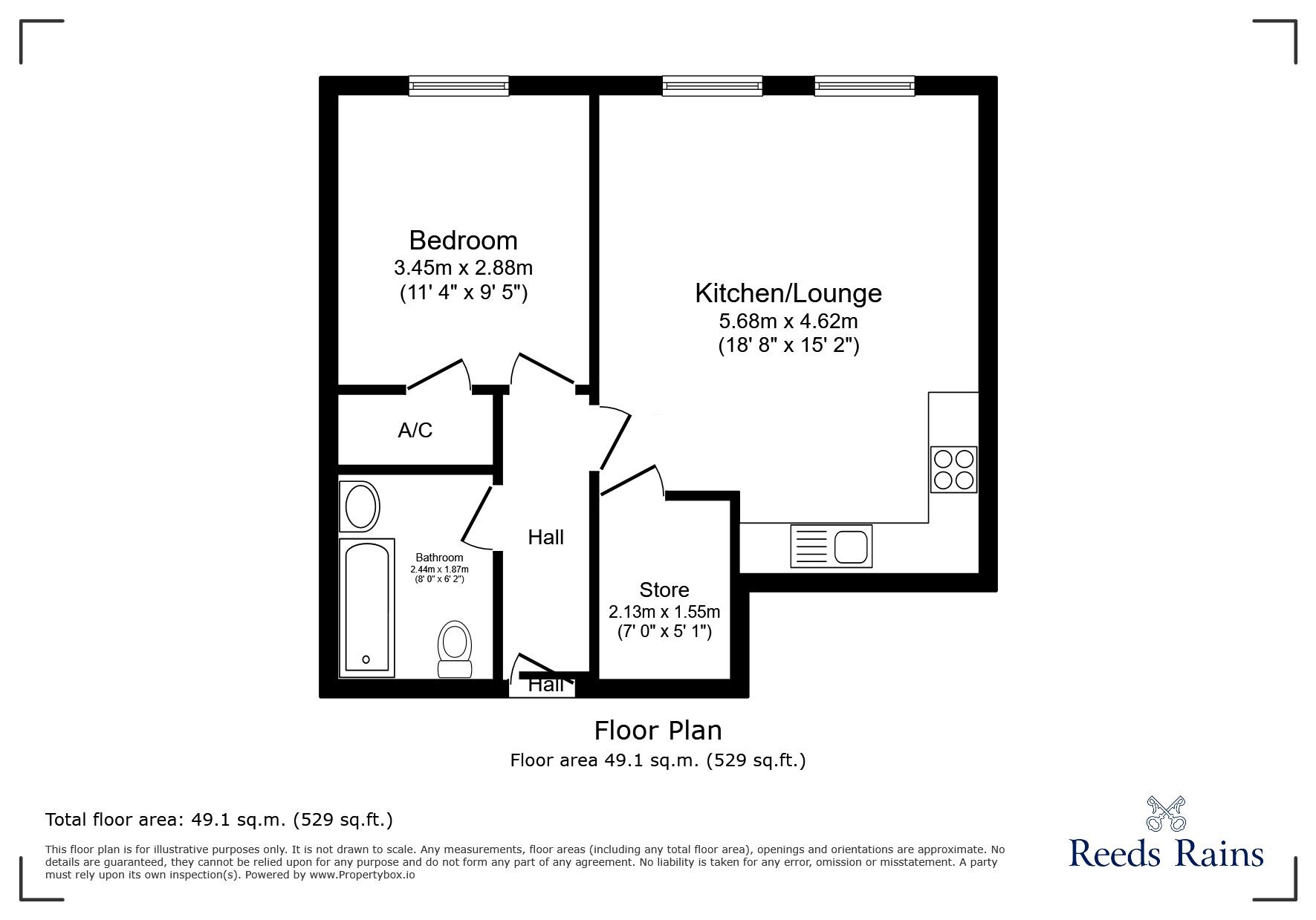 Floorplan of 1 bedroom  Flat for sale, Hollinshead Street, Chorley, Lancashire, PR7