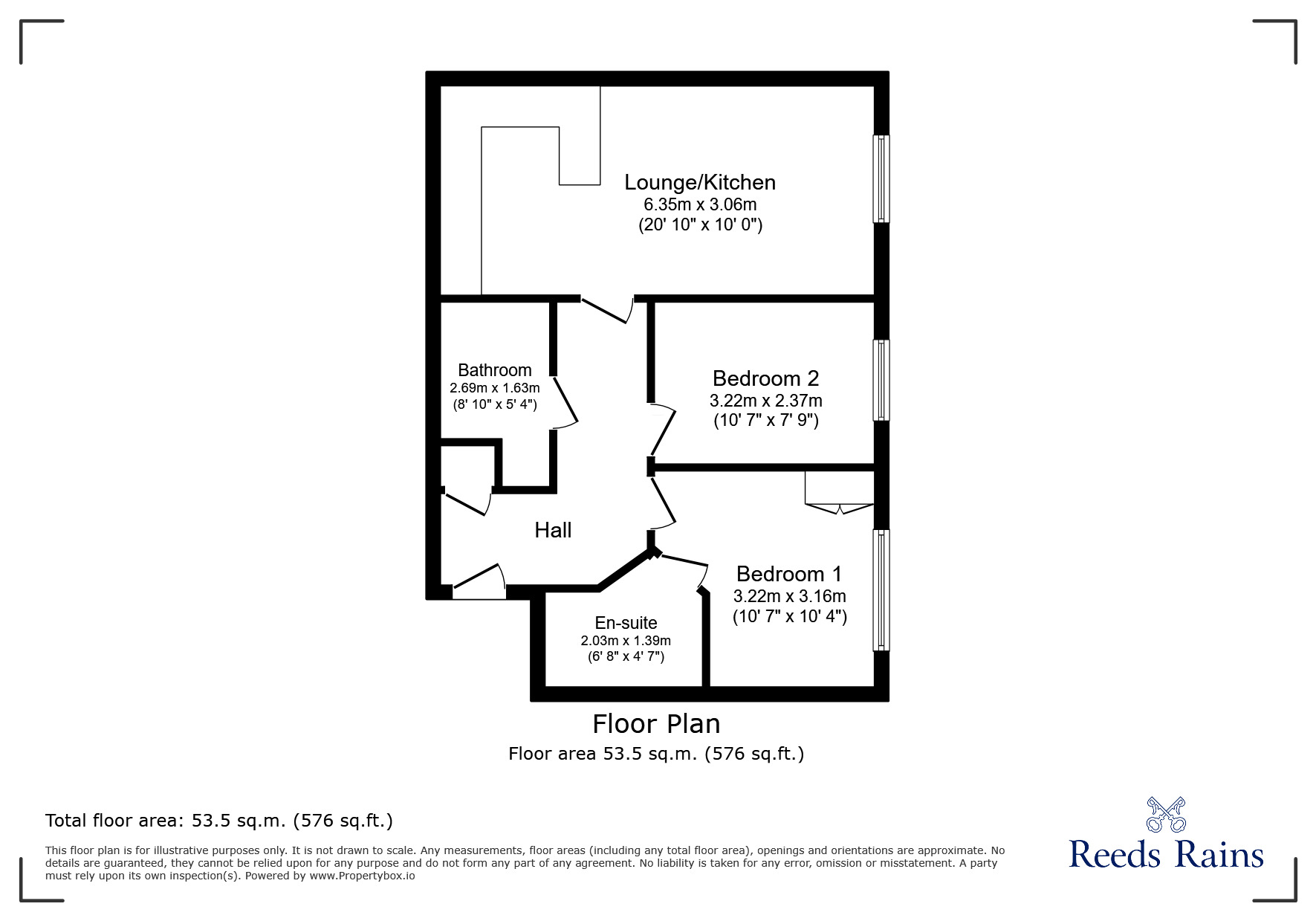 Floorplan of 2 bedroom  Flat for sale, Abbott Court, Buckshaw Village, Lancashire, PR7