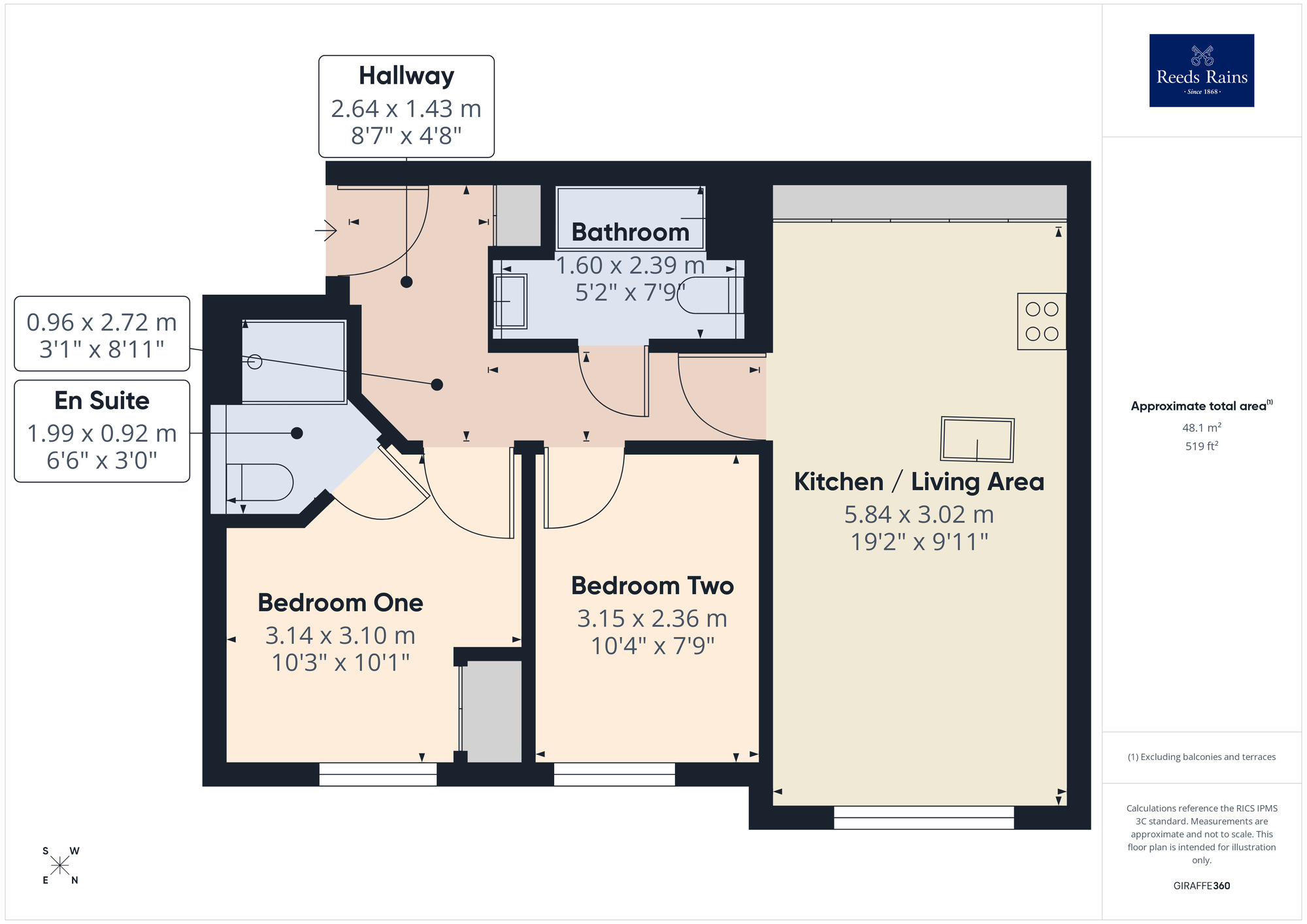 Floorplan of 2 bedroom Flat for sale, Abbott Court, Buckshaw Village, Lancashire, PR7