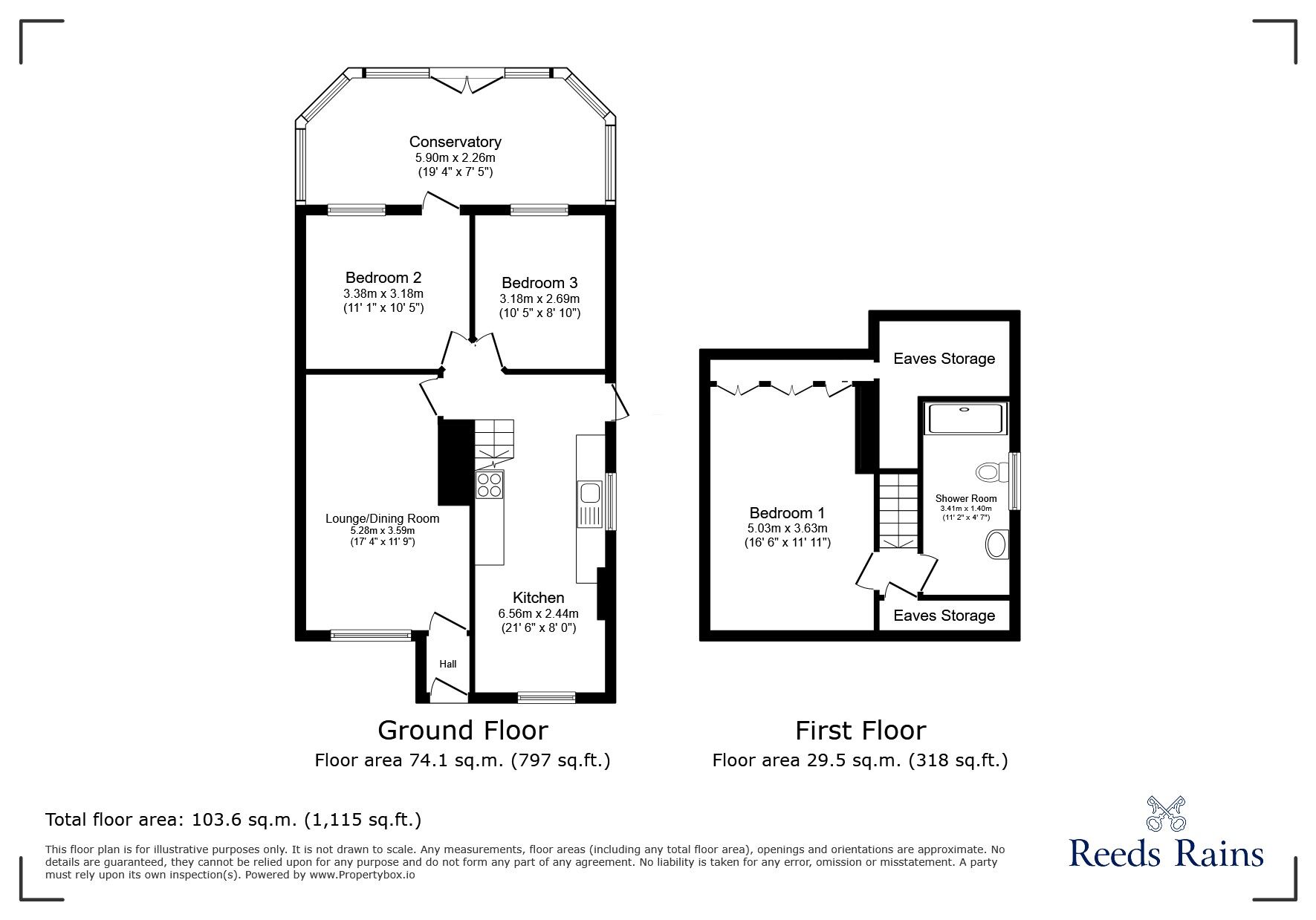 Floorplan of 3 bedroom Semi Detached Bungalow for sale, Neargates, Charnock Richard, Lancashire, PR7