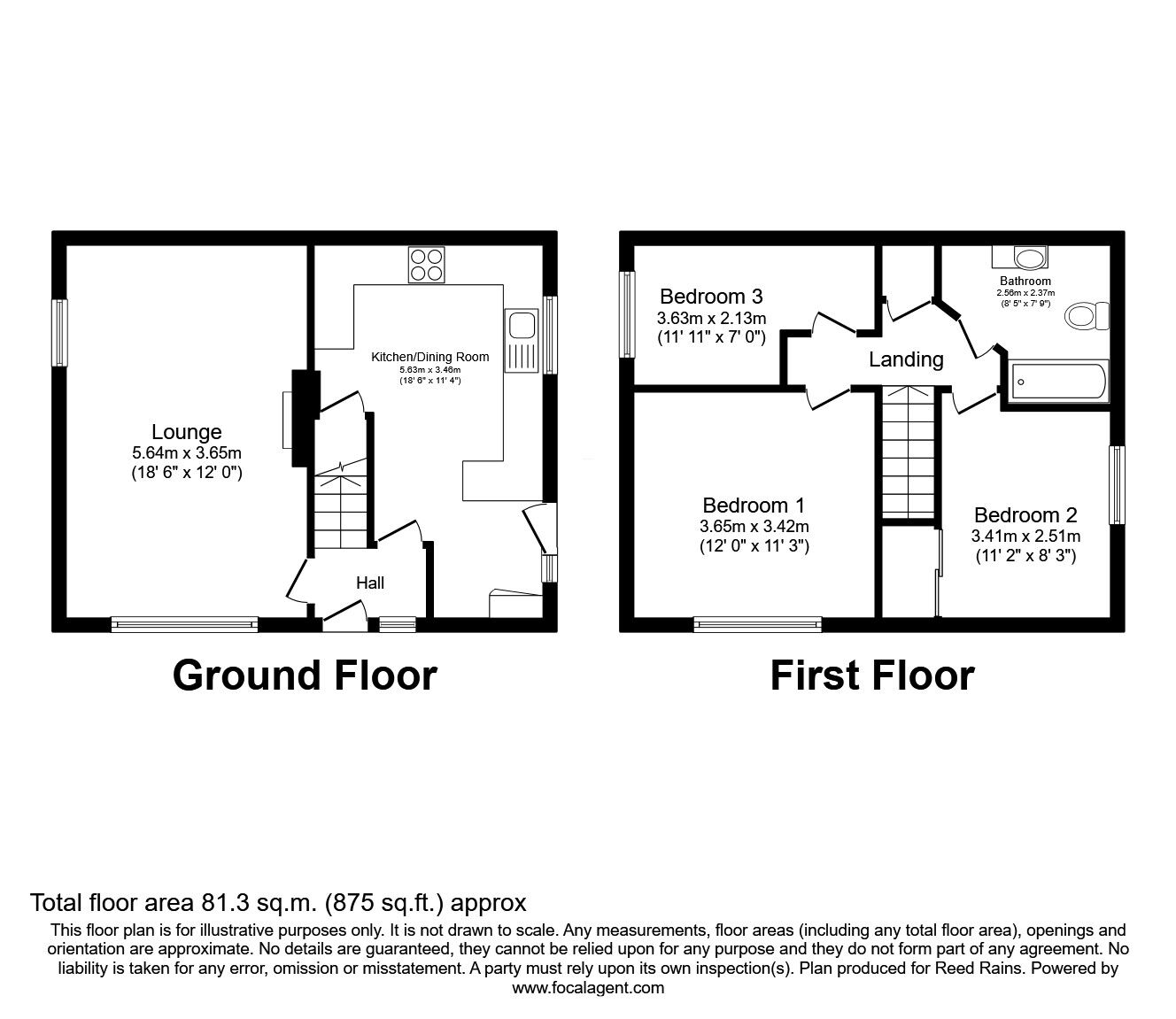Floorplan of 3 bedroom Semi Detached House for sale, Ribble Road, Leyland, Lancashire, PR25