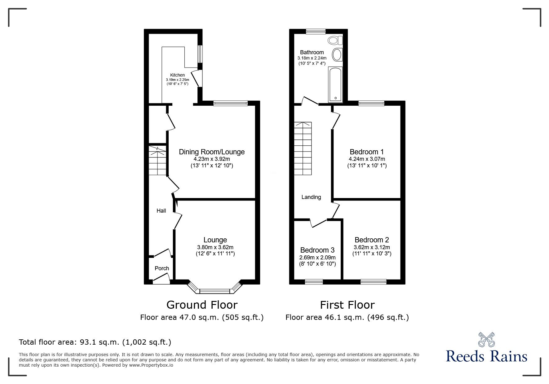Floorplan of 3 bedroom Mid Terrace House for sale, Hamilton Road, Chorley, Lancashire, PR7