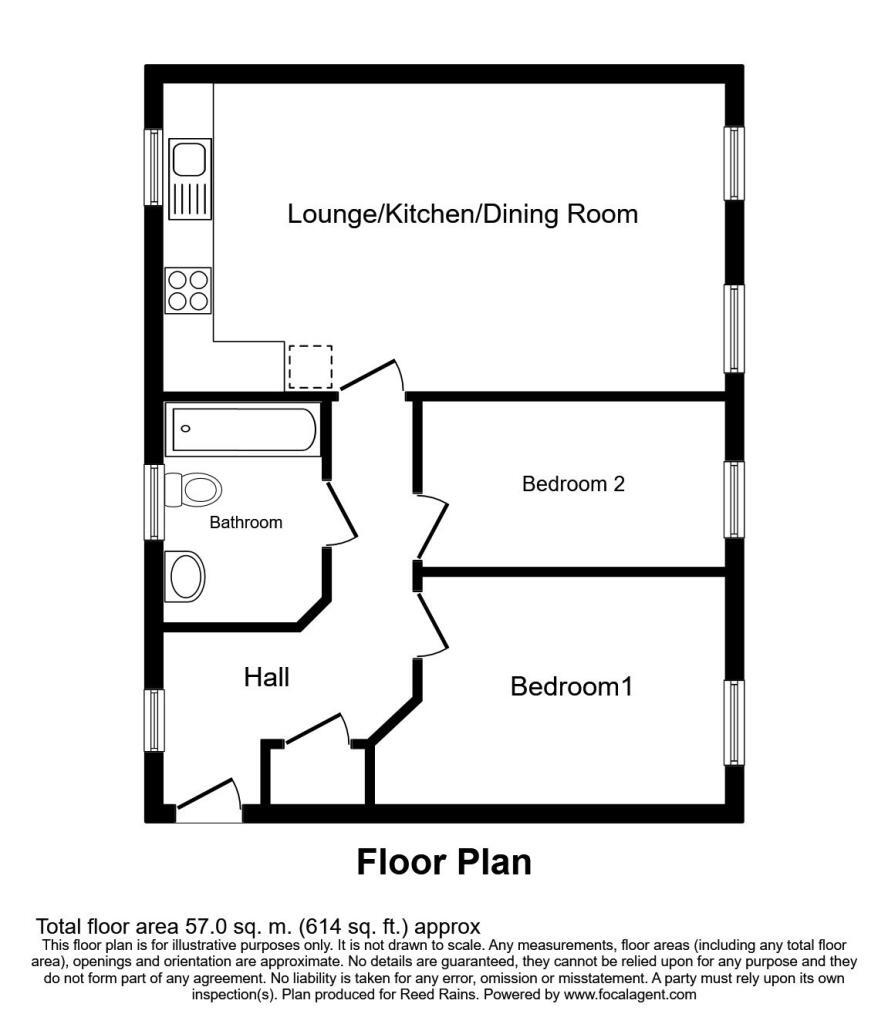 Floorplan of 2 bedroom  Flat for sale, Denham Wood Close, Chorley, Lancashire, PR7