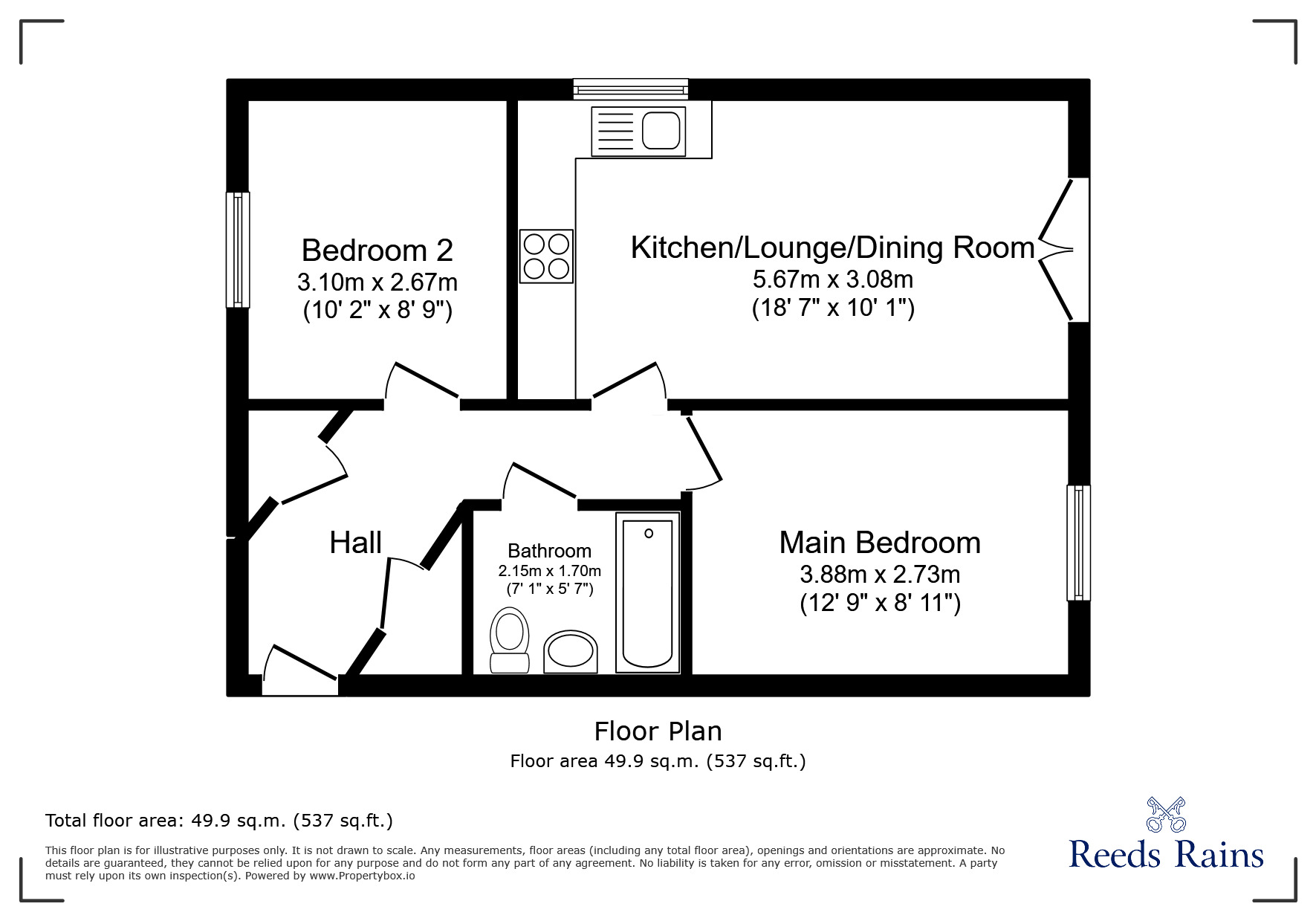 Floorplan of 2 bedroom  Flat to rent, Main Street, Buckshaw Village, Lancashire, PR7