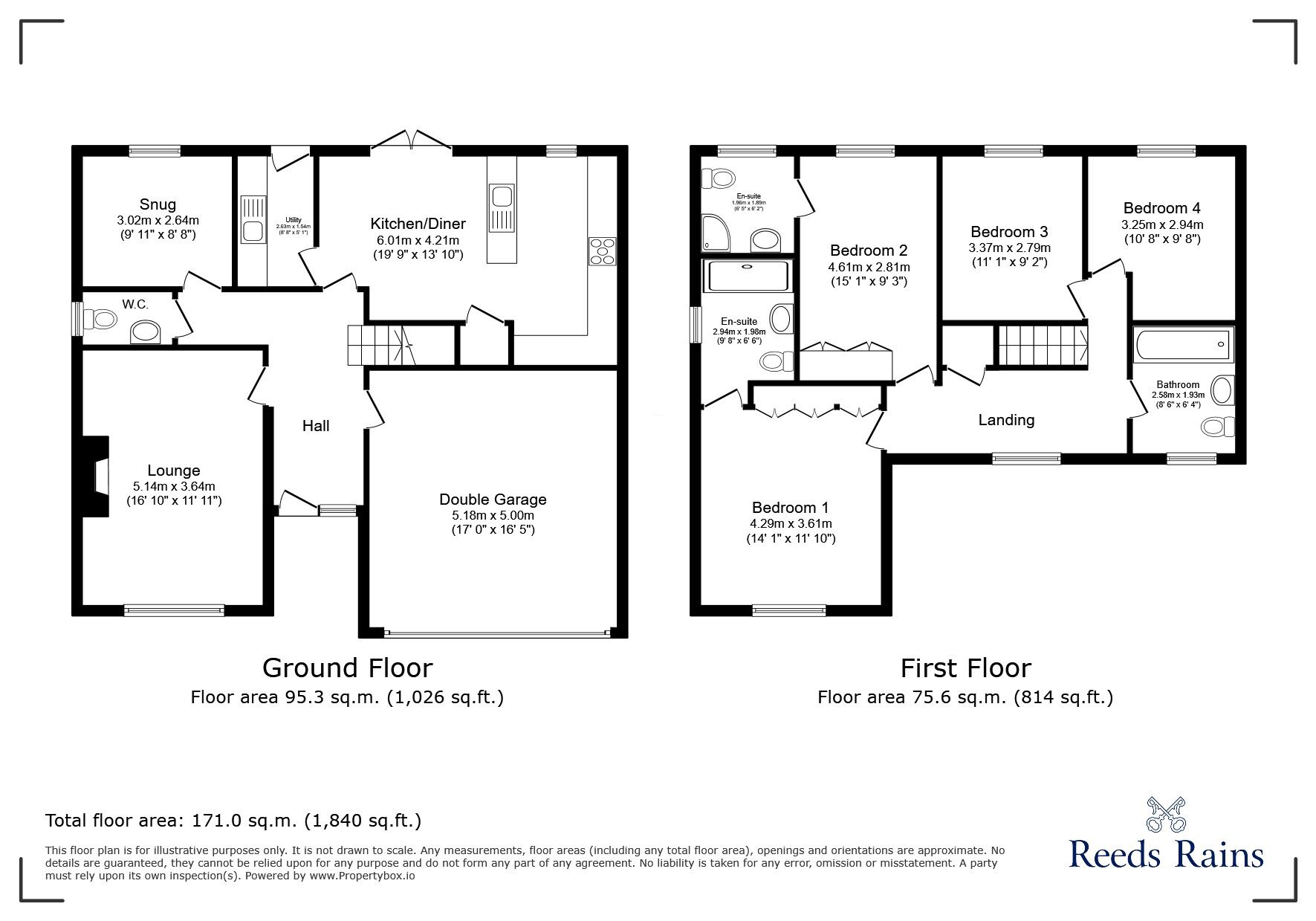 Floorplan of 4 bedroom Detached House for sale, Riley Place, Whittle-Le-Woods, Lancashire, PR6