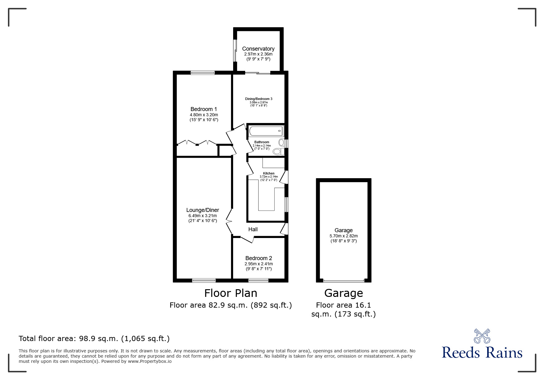 Floorplan of 3 bedroom Semi Detached Bungalow for sale, Lords Croft, Clayton-le-Woods, Lancashire, PR6