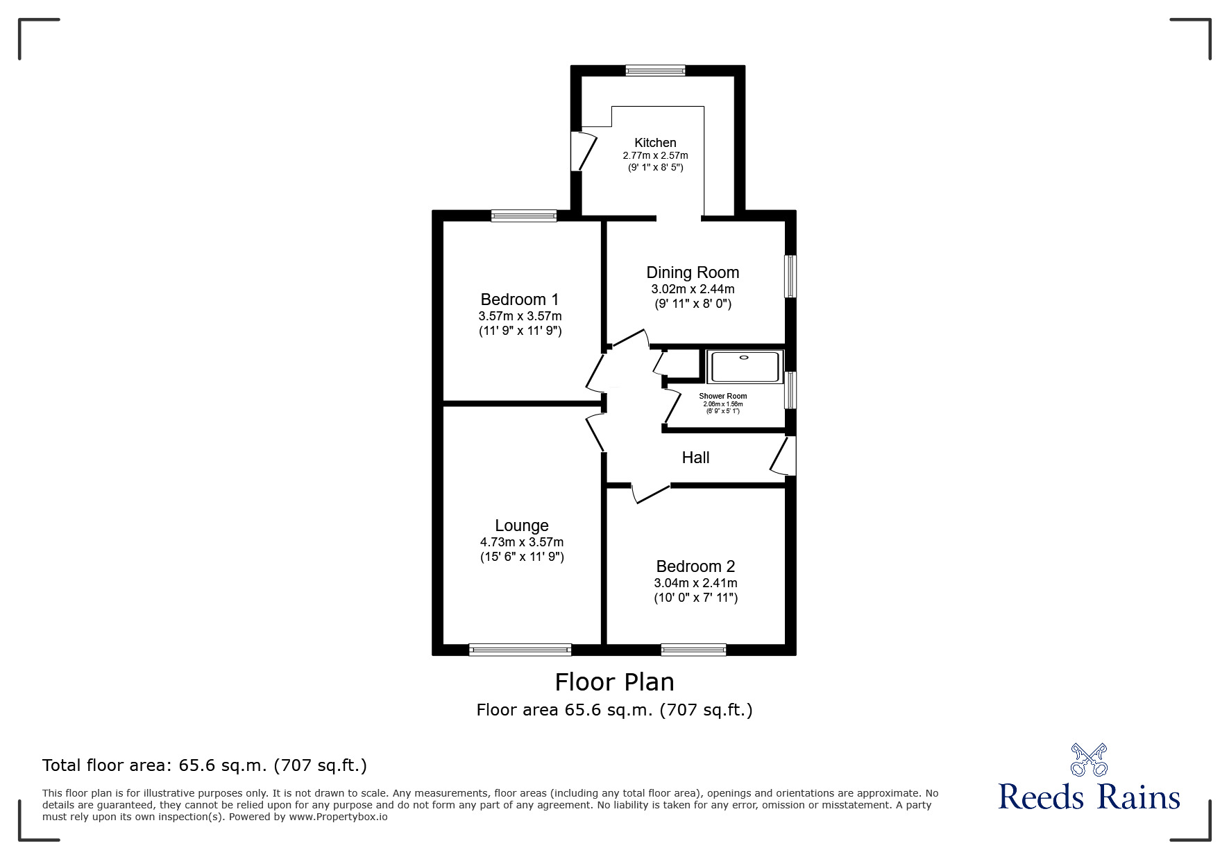 Floorplan of 2 bedroom Semi Detached Bungalow for sale, Haweswater Avenue, Chorley, Lancashire, PR7