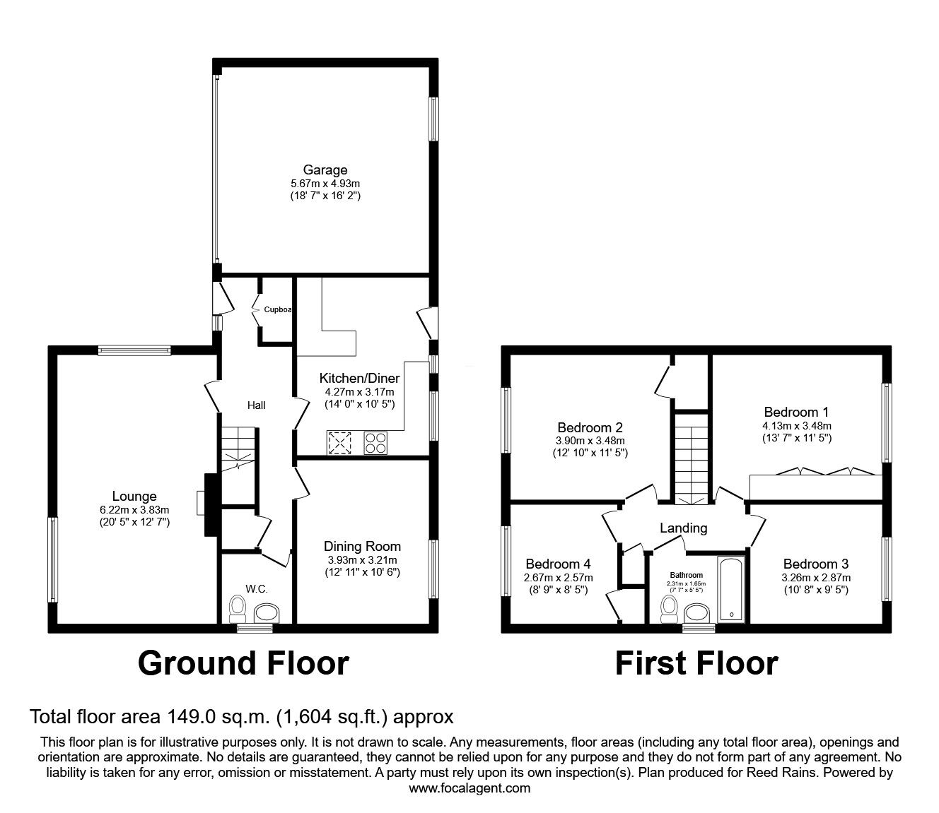 Floorplan of 4 bedroom Detached House for sale, Lonsdale Close, Leyland, Lancashire, PR25