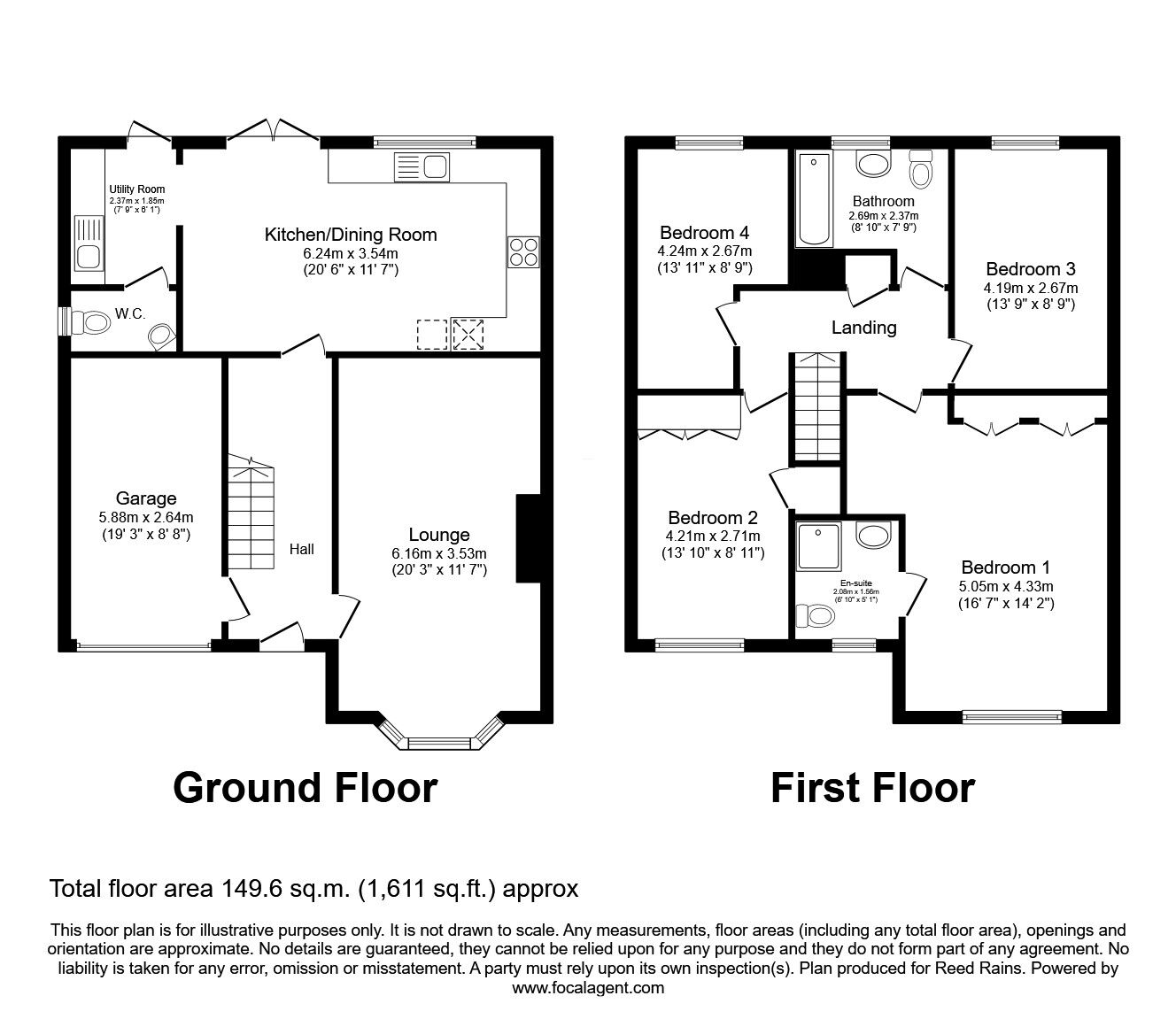 Floorplan of 4 bedroom Detached House for sale, Brookfield Lane, Clayton-le-Woods, Lancashire, PR6