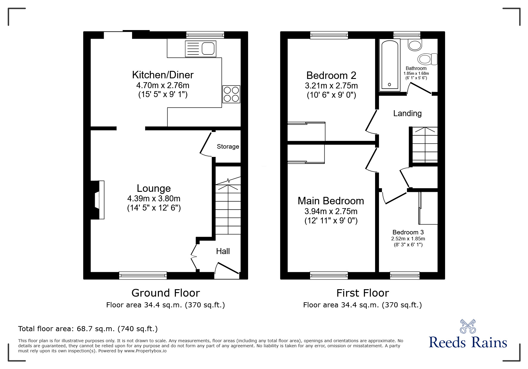 Floorplan of 3 bedroom Semi Detached House for sale, Lowther Drive, Leyland, Lancashire, PR26