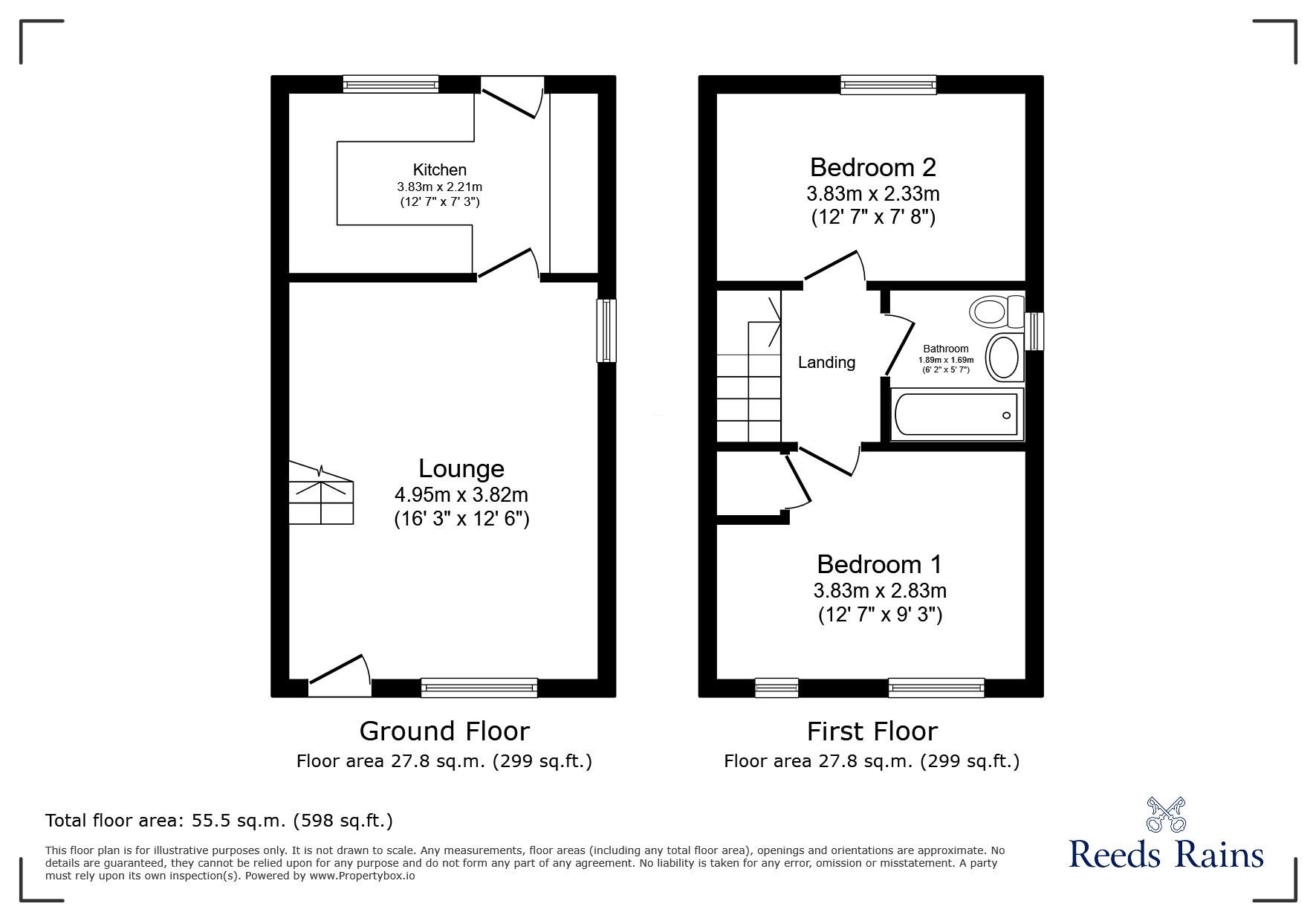 Floorplan of 2 bedroom Semi Detached House for sale, Cross Swords Close, Chorley, Lancashire, PR7