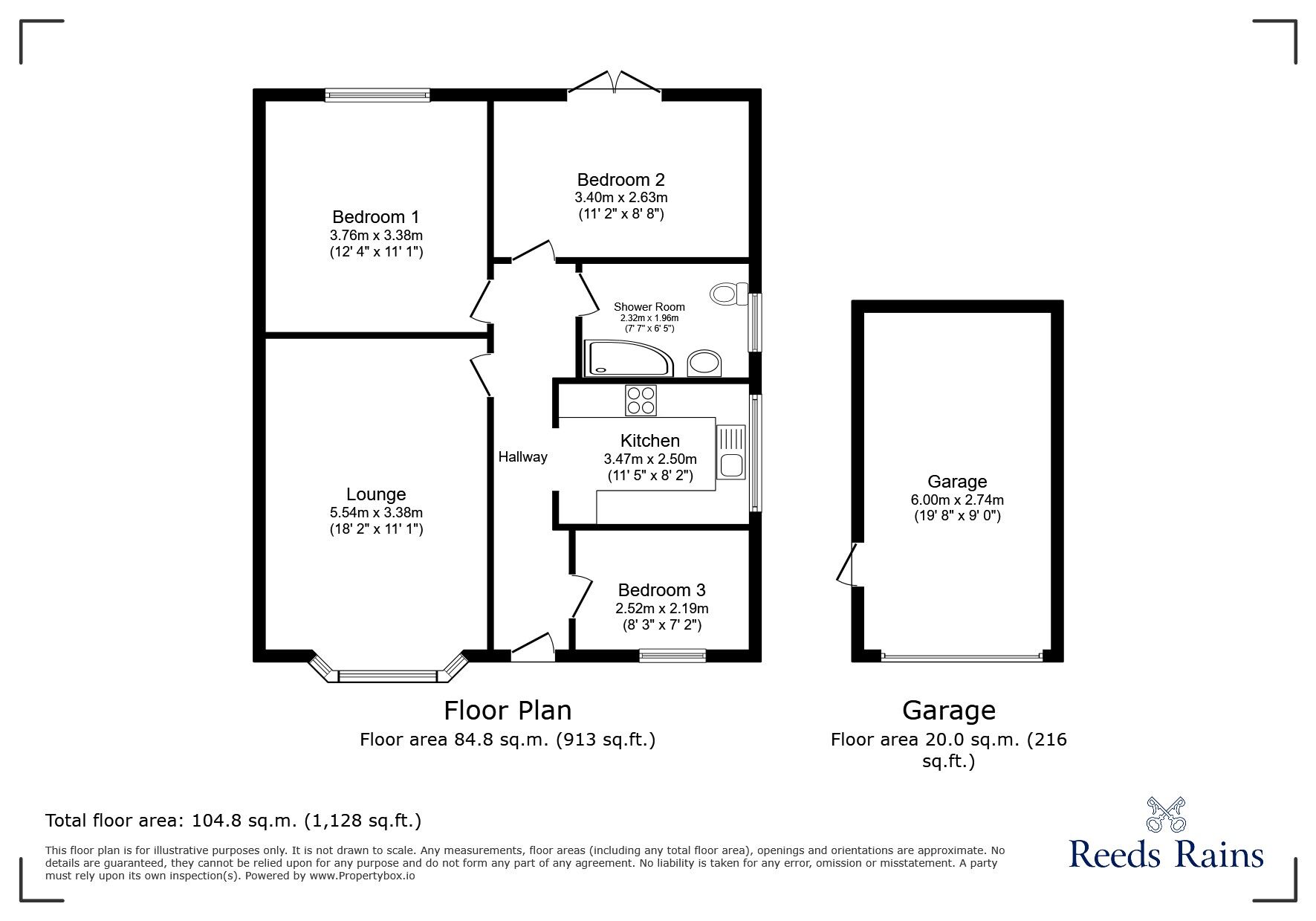 Floorplan of 3 bedroom Semi Detached Bungalow for sale, Collingwood Road, Chorley, Lancashire, PR7