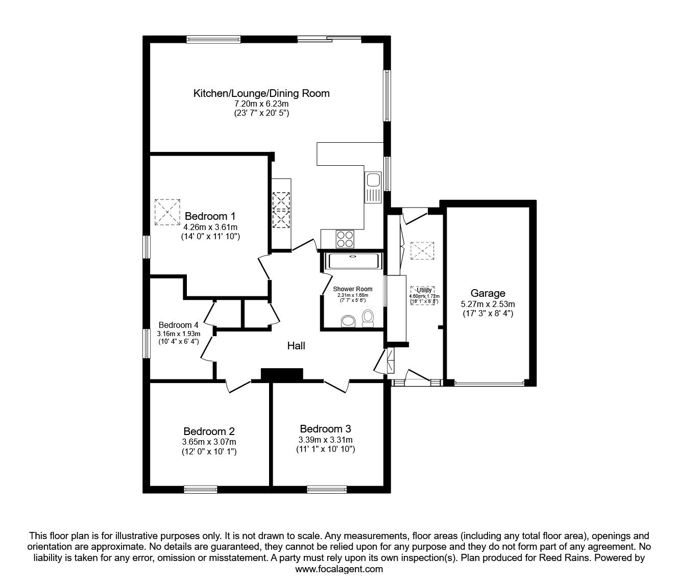 Floorplan of 4 bedroom Detached Bungalow for sale, Watkin Road, Clayton-le-Woods, Lancashire, PR6