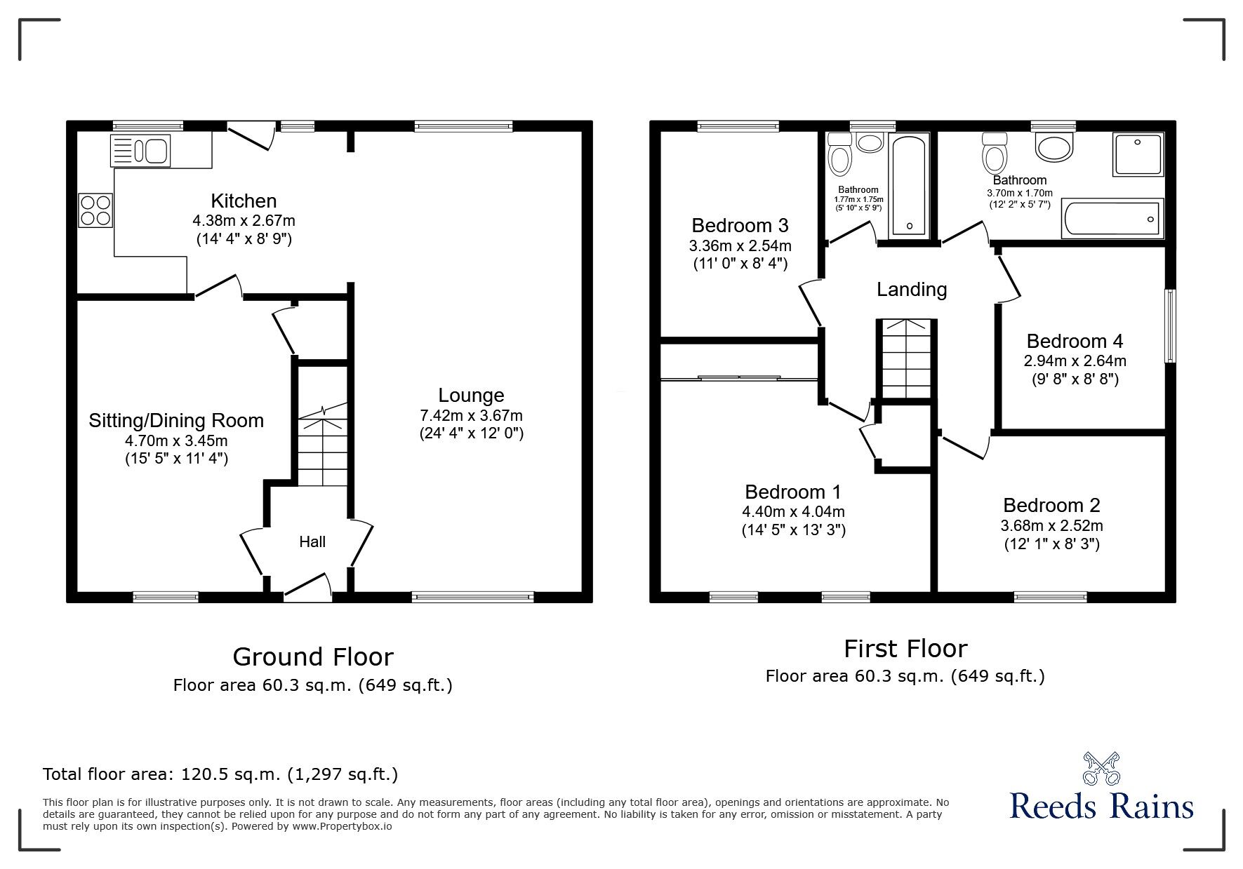 Floorplan of 4 bedroom Semi Detached House for sale, Long Meadows, Chorley, Lancashire, PR7