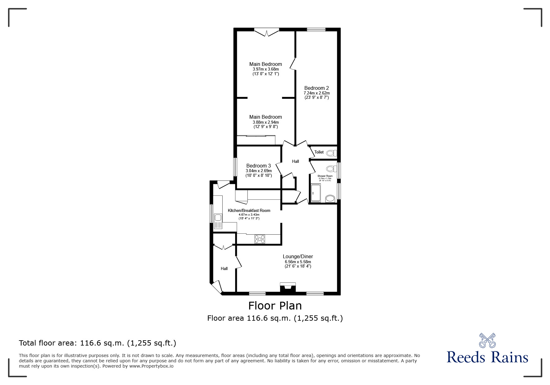 Floorplan of 3 bedroom Detached Bungalow for sale, Carleton Road, Chorley, Lancashire, PR6